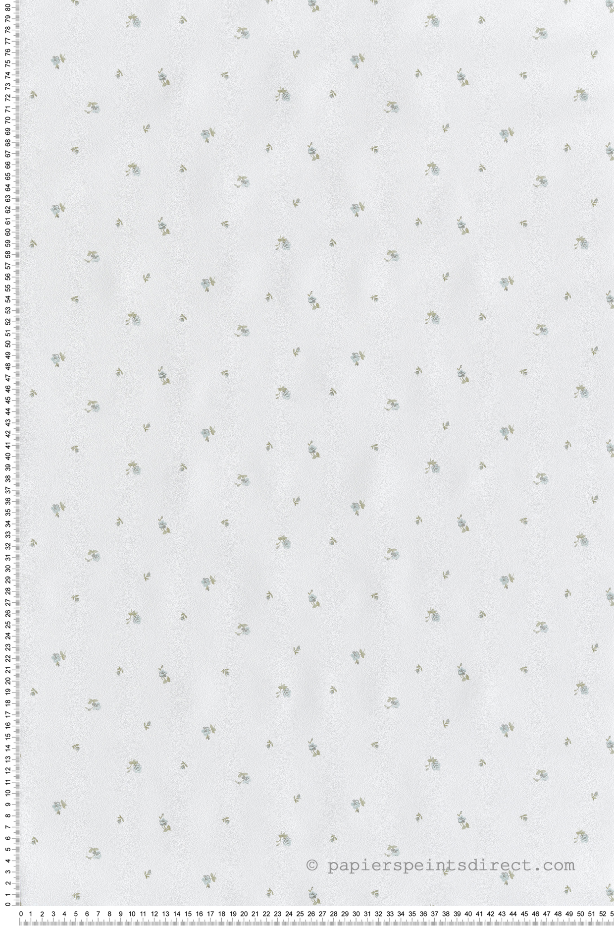 Papier peint Fleurs de Rose Placées bleu d'eau - Garden Party 2 de Montecolino | Réf. MC-8375