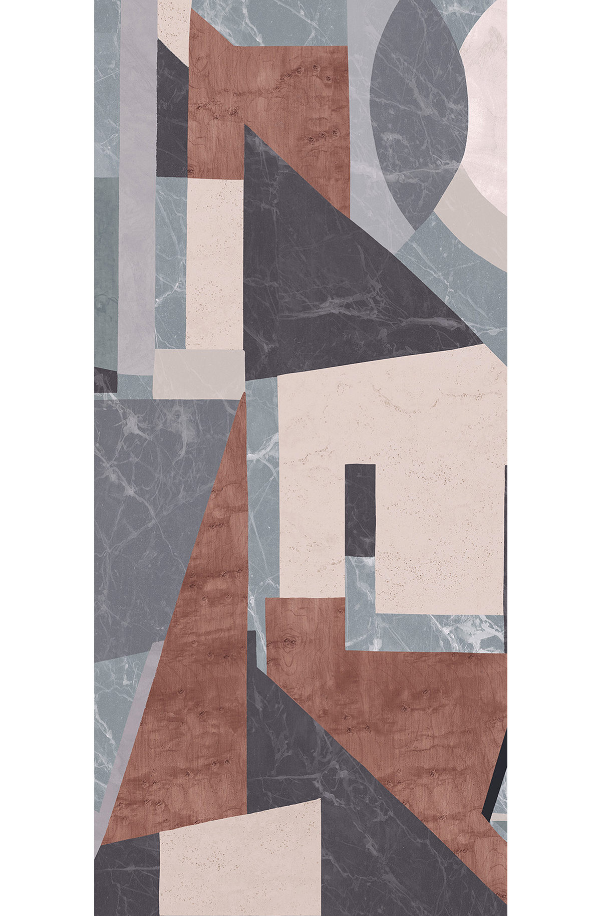 Papier peint panoramique Géométrique Pierre Palazzi gris - B H260 - Rock de Masureel | Réf. MAS-DGROC1032-260