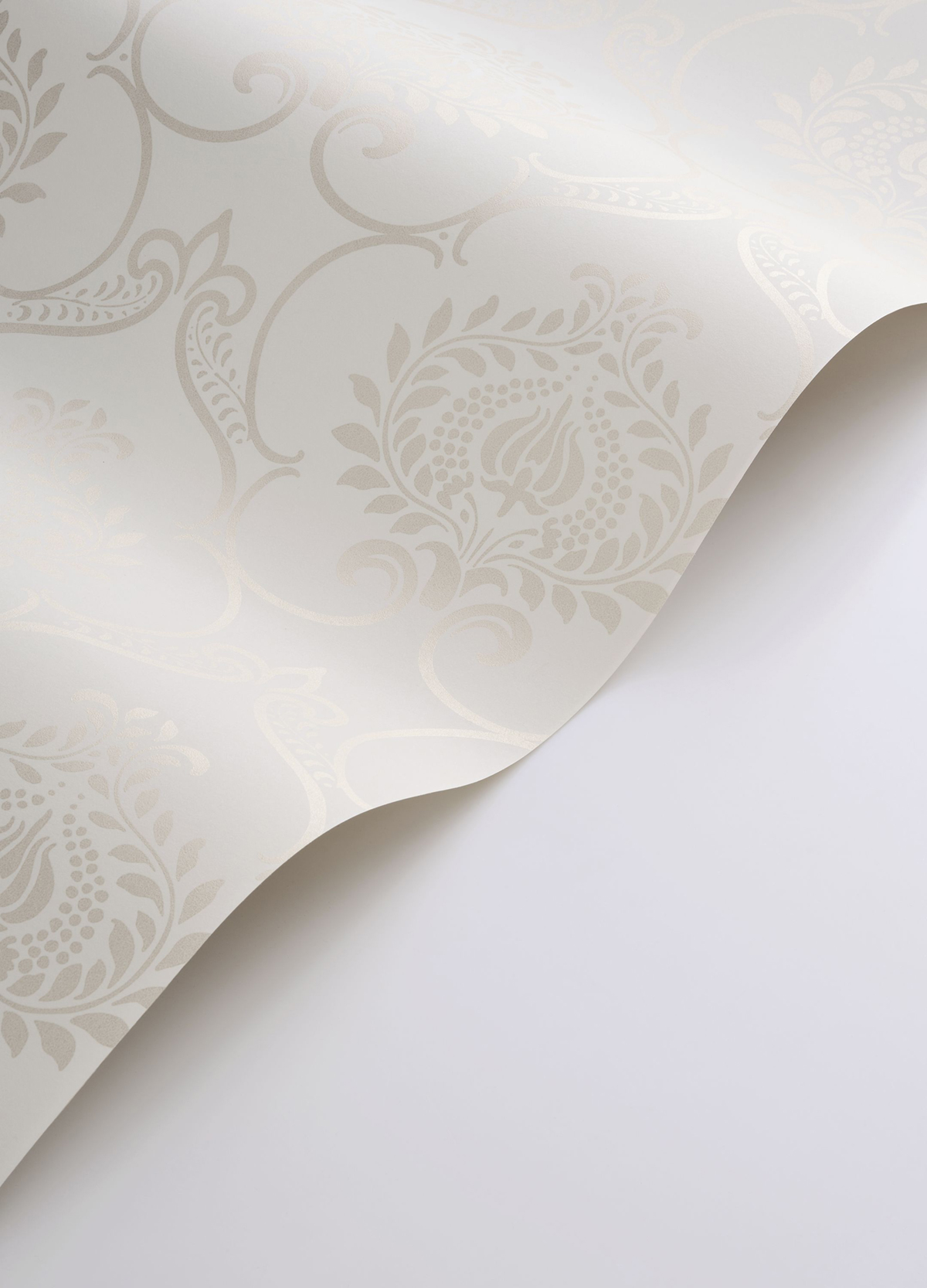 Papier peint Ornements Floraux Panache blanc nacré - Elixir de Casadéco | Réf. EXIR202010160