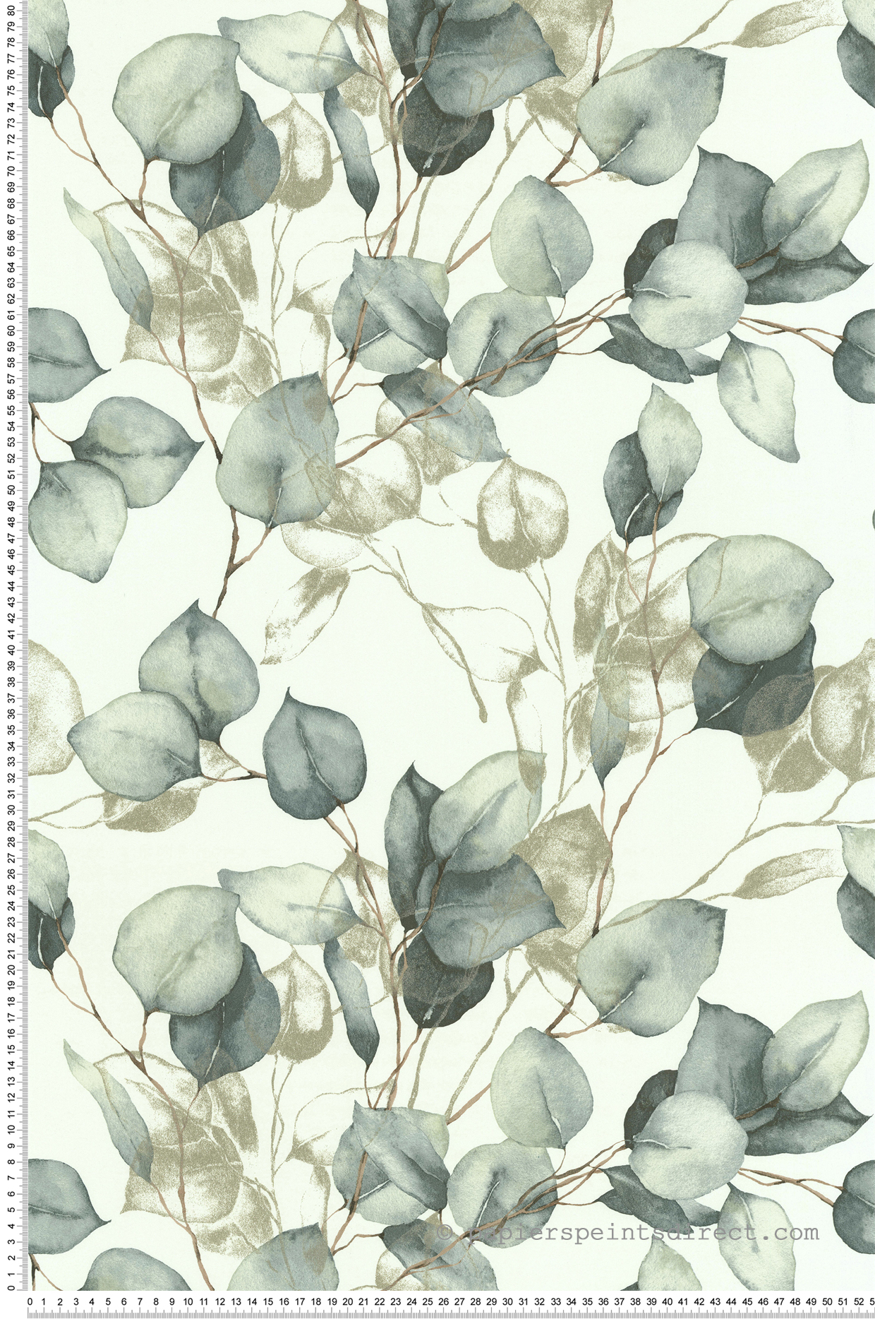 Papier peint Léonie Feuille Eucalyptus vert doré - Les Essentiels de Lutèce | Réf. LTC-11250204