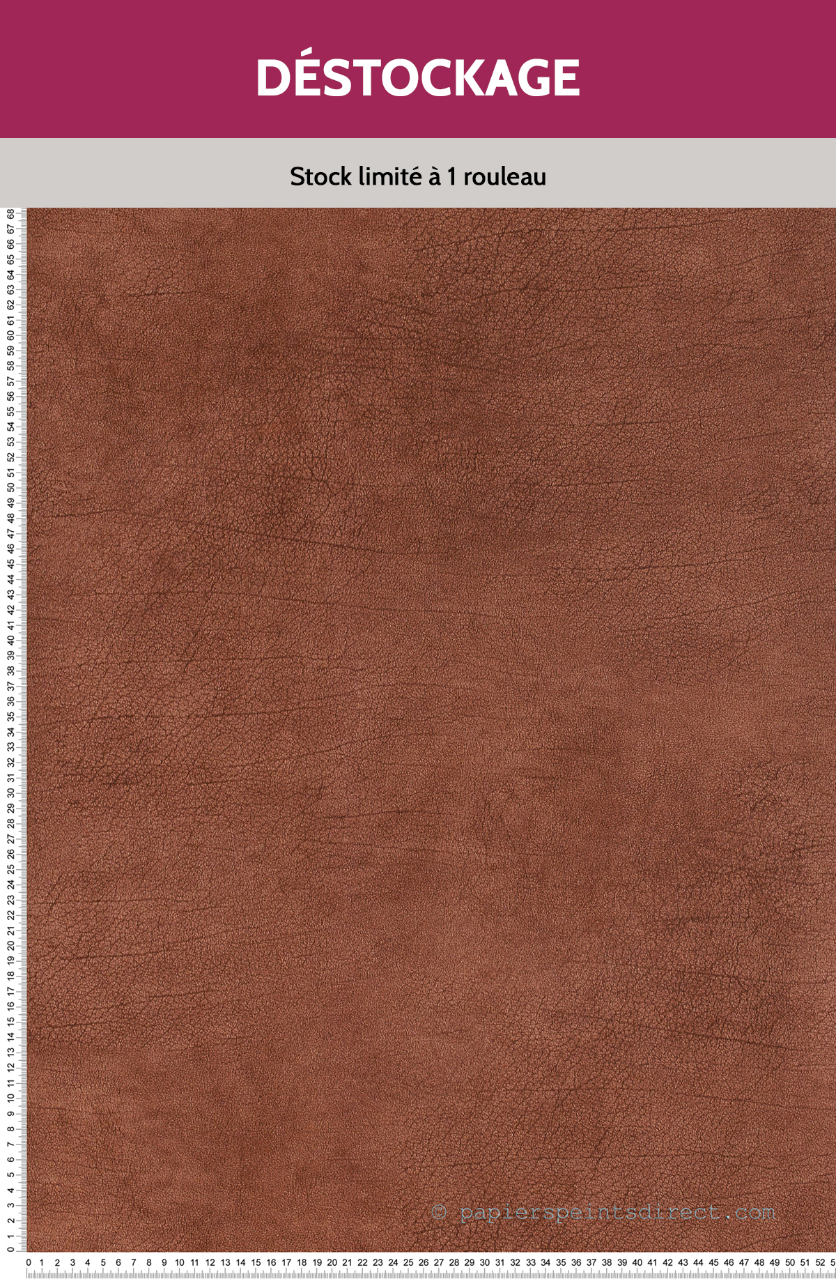 Papier Peint Destockage - Cuir terracotta