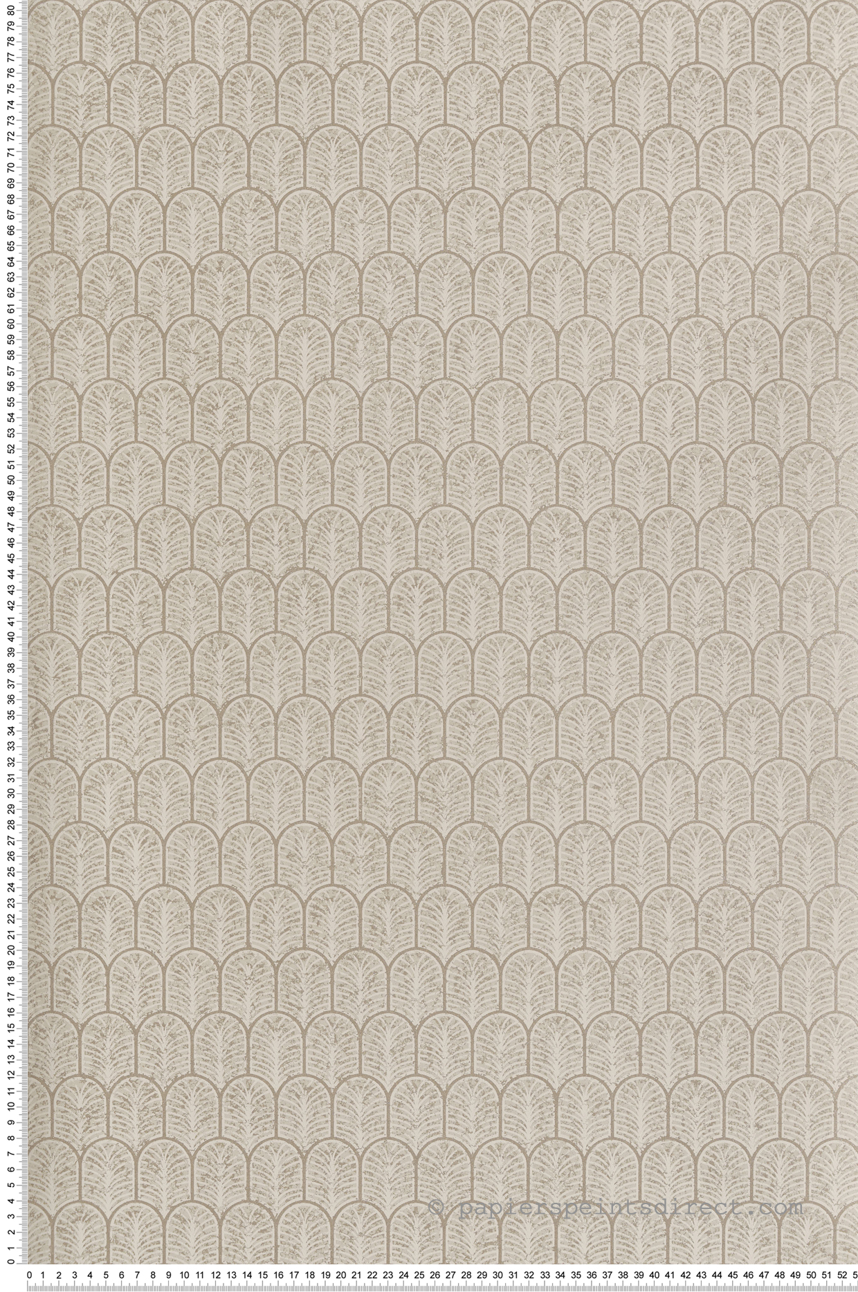 Papier peint Plume Art Déco beige lin métallisé - Unique de Lutèce | Réf. LTC-F-VL6003