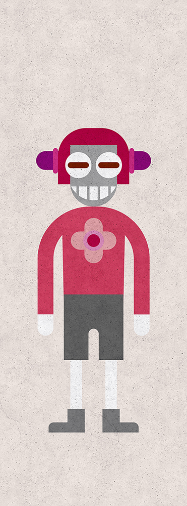 Papier peint panoramique Street Art Robot We Are Family2 - Référence DD113862 - Intissé 200g/m2 - Standard 100 x 270