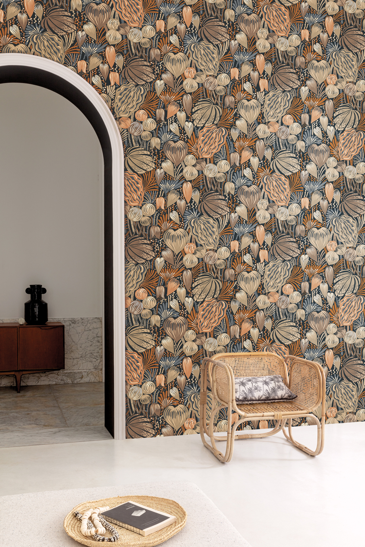 Papier peint panoramique Jungle Exotique Pomona taupe - A H260 - Mysa de Masureel | Réf. MAS-DGYSA1061-260