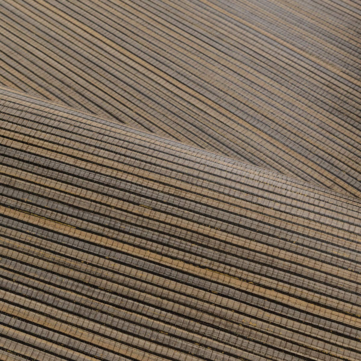 Papier peint Tissage Pandan gris cendre marron - Végétal de Casamance | Réf. CAS-75360304