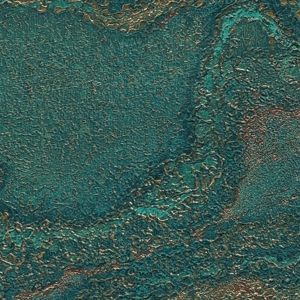 Papier peint Pierre Précieuse Métallisé turquoise doré - Stories of Life d'A.S. Création AMB5 | Réf. AS-396593