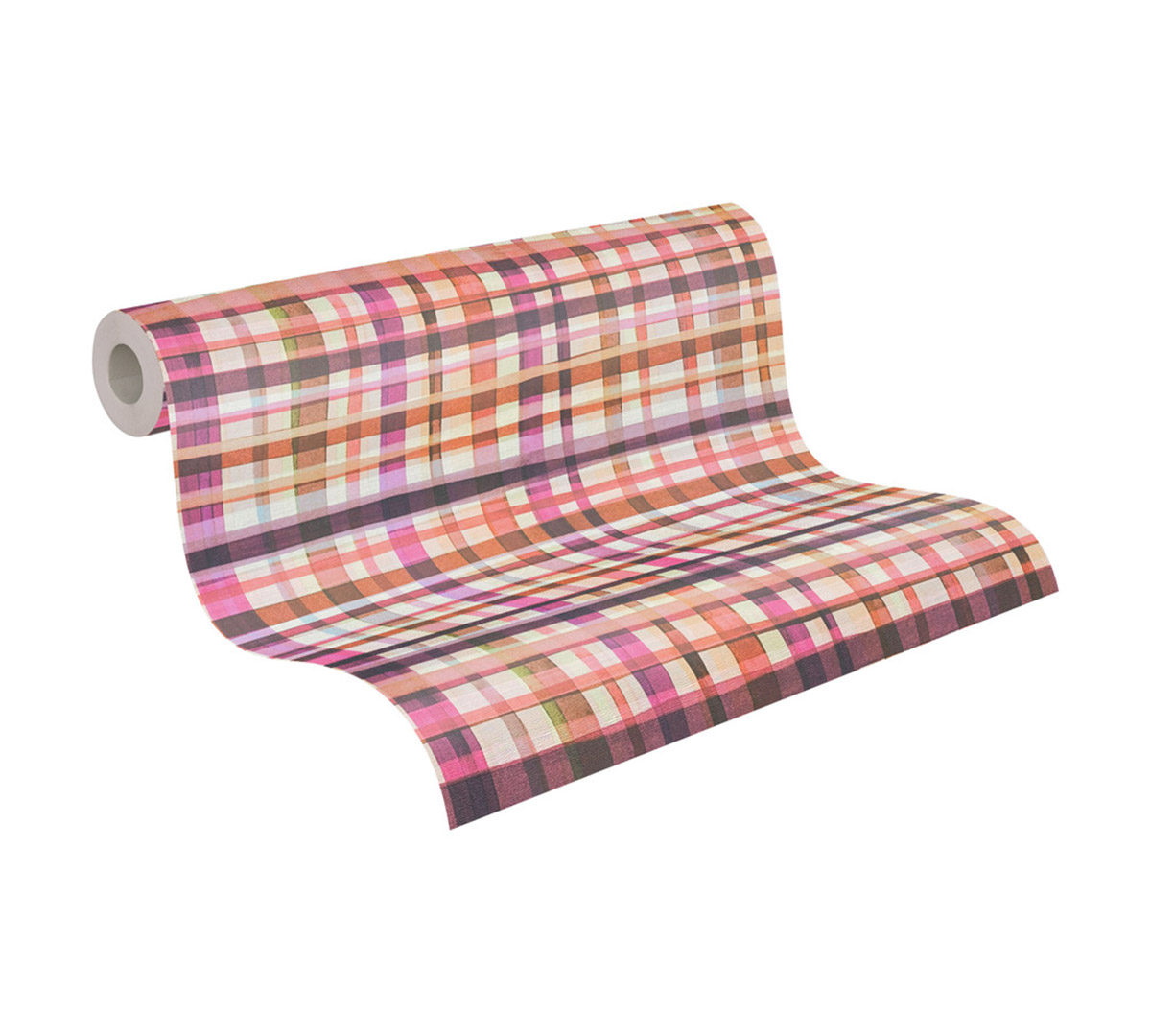 Papier peint Tartan Écossais aubergine - Anna D'Andrea d'A.S. Création AMB5| Réf. AS-782241
