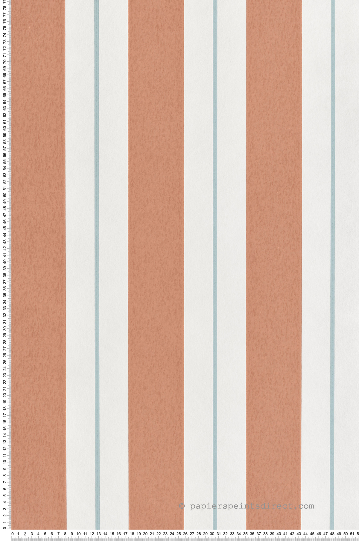 Papier peint Rayure Classique Bramante terracotta bleu - Alberti d'Osborne & Little | Réf. OSB-W7980-02