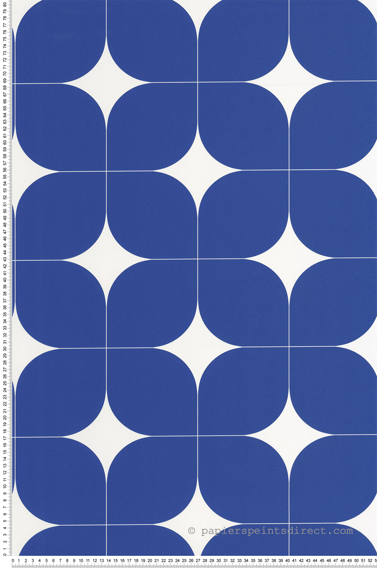 Papier peint Rétro 70s Detour bleu électrique - Outlines de Casélio | Réf. OTLS105040630