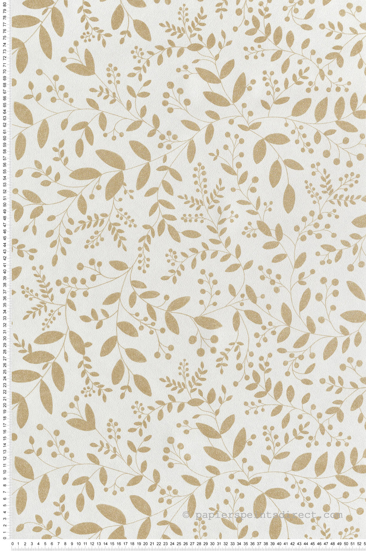 Papier peint Branchage Sympathy blanc doré - Green Life 2 de Casélio | Réf. GNL2105340212