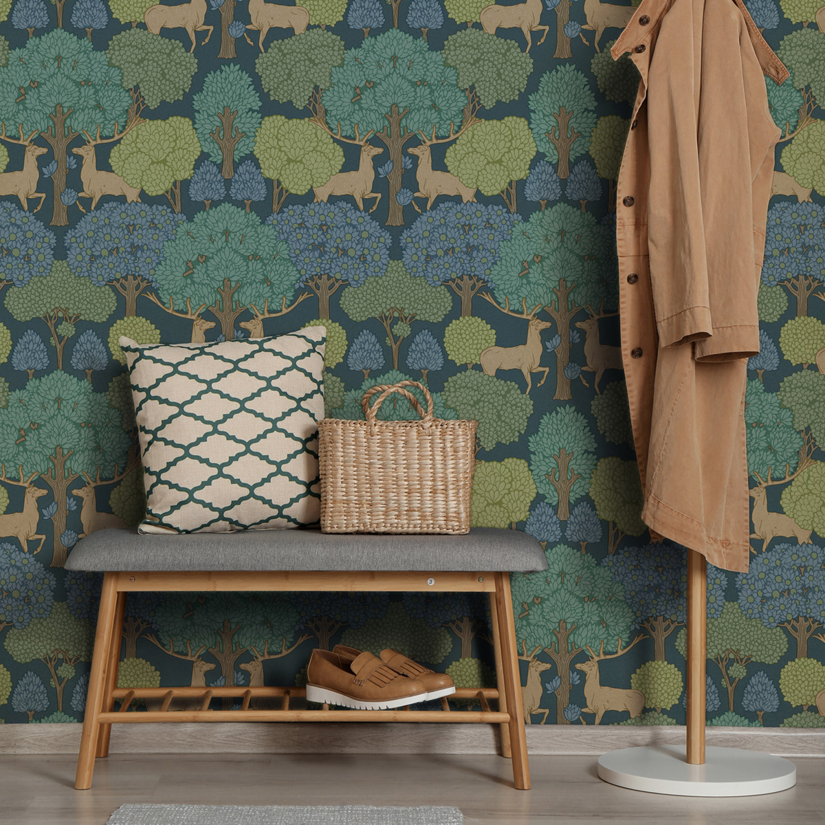 Papier peint Animaux Forest of Arden bleu marine - Beaux Arts de Lutèce | Réf. LTC-M1850