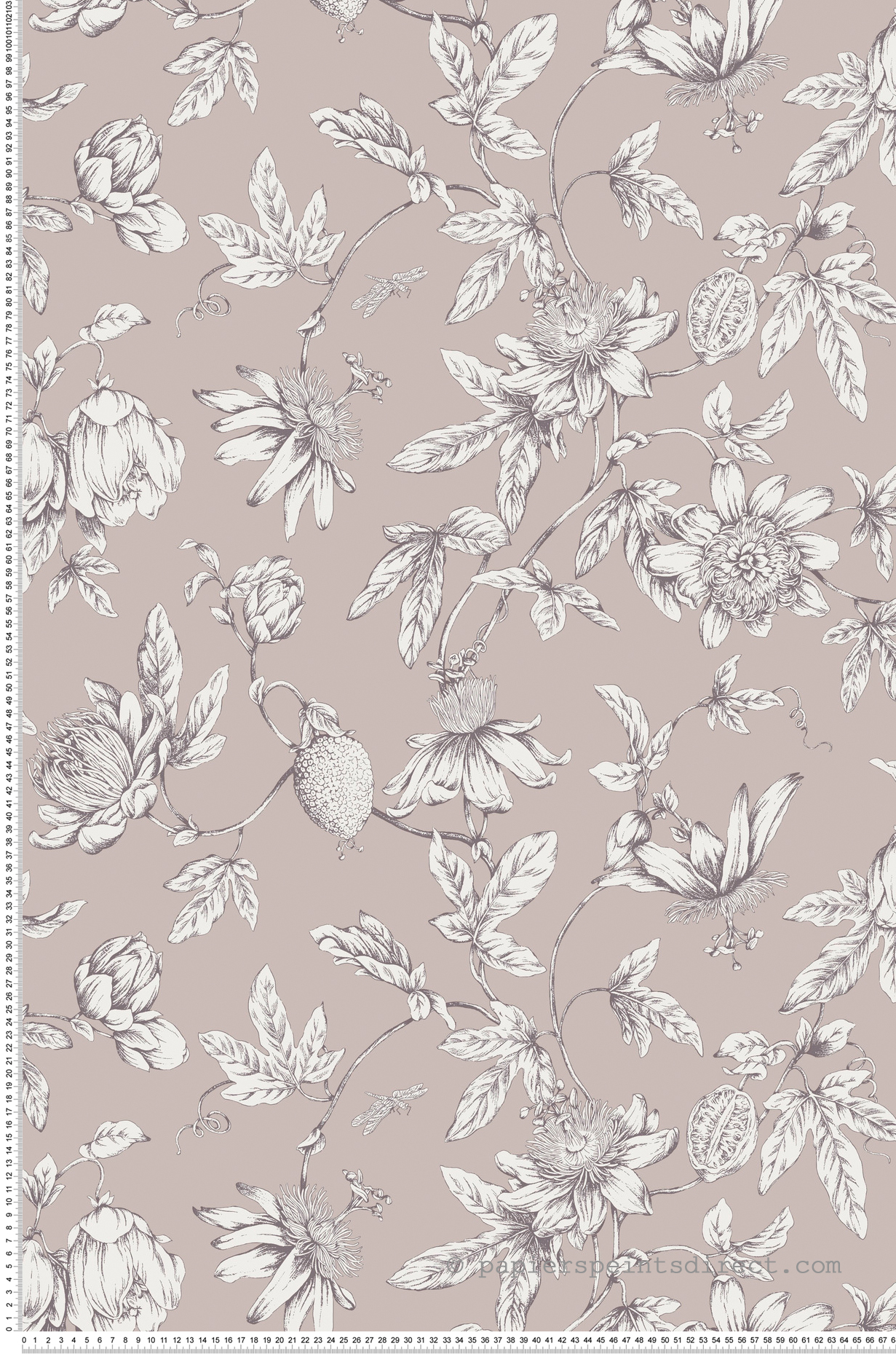 Papier peint Fleurs Classique Passion lilas - Toiles de York (Initiales) | Réf. INI-RT7851