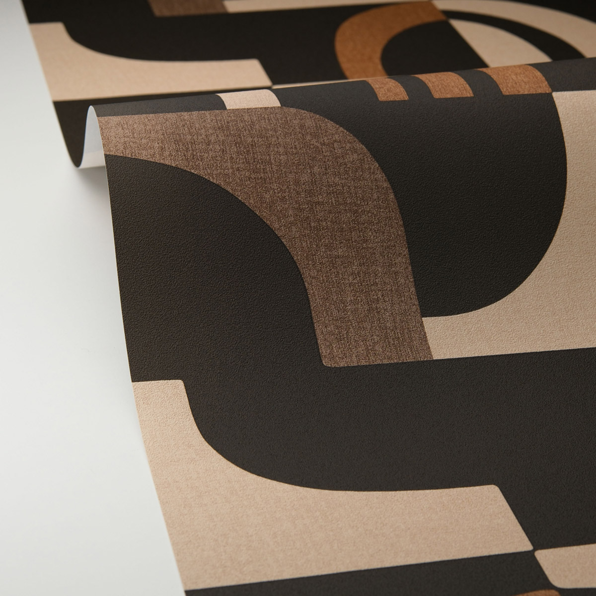 Papier peint Arrondi Moderne Empreinte brun noir - Origine de Casélio | Réf. OGN106072098