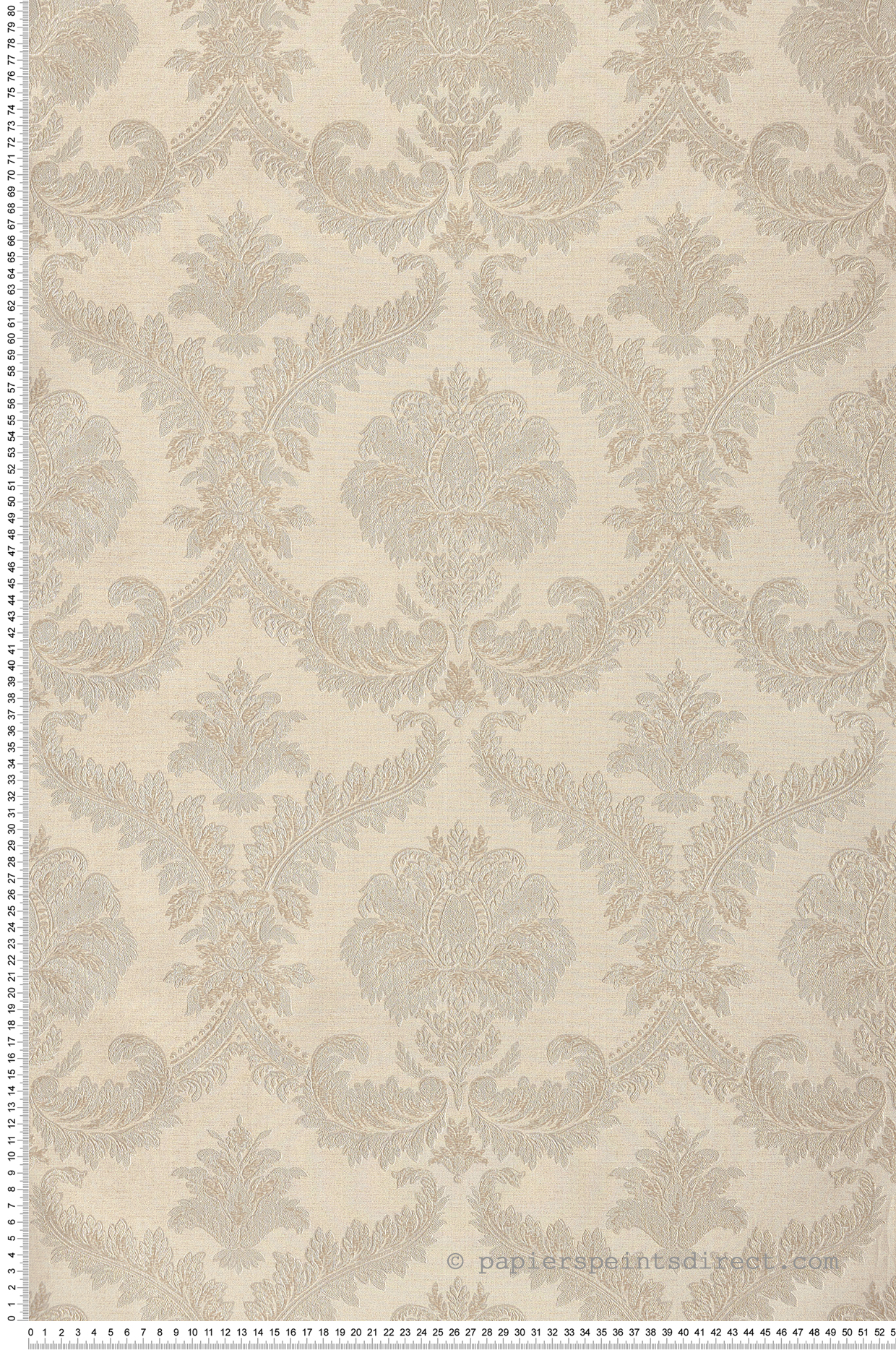 Papier peint Médaillon Baroque taupe claire et doré - San Marco de Montecolino | Réf. MC-25722