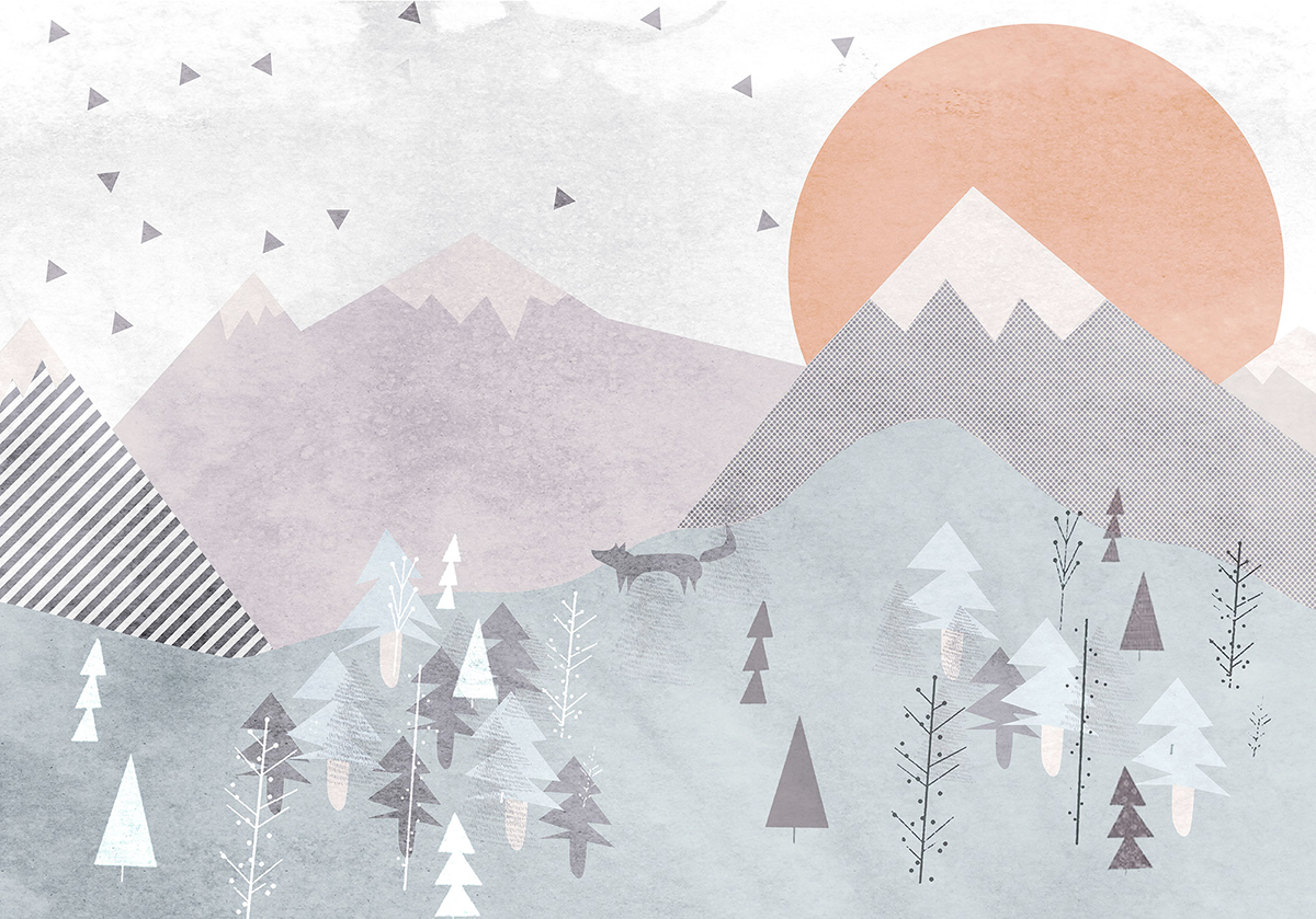 Papier peint panoramique Géométrique Montagne - Papier Peint Komar Into Adventure