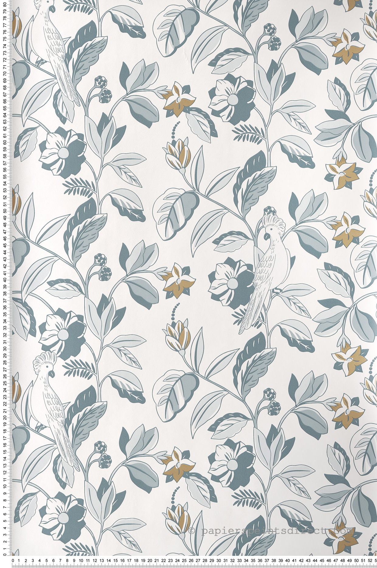 Papier peint Feuillage et Oiseau blanc - Only Blue de Casélio | Réf. ONB102626023