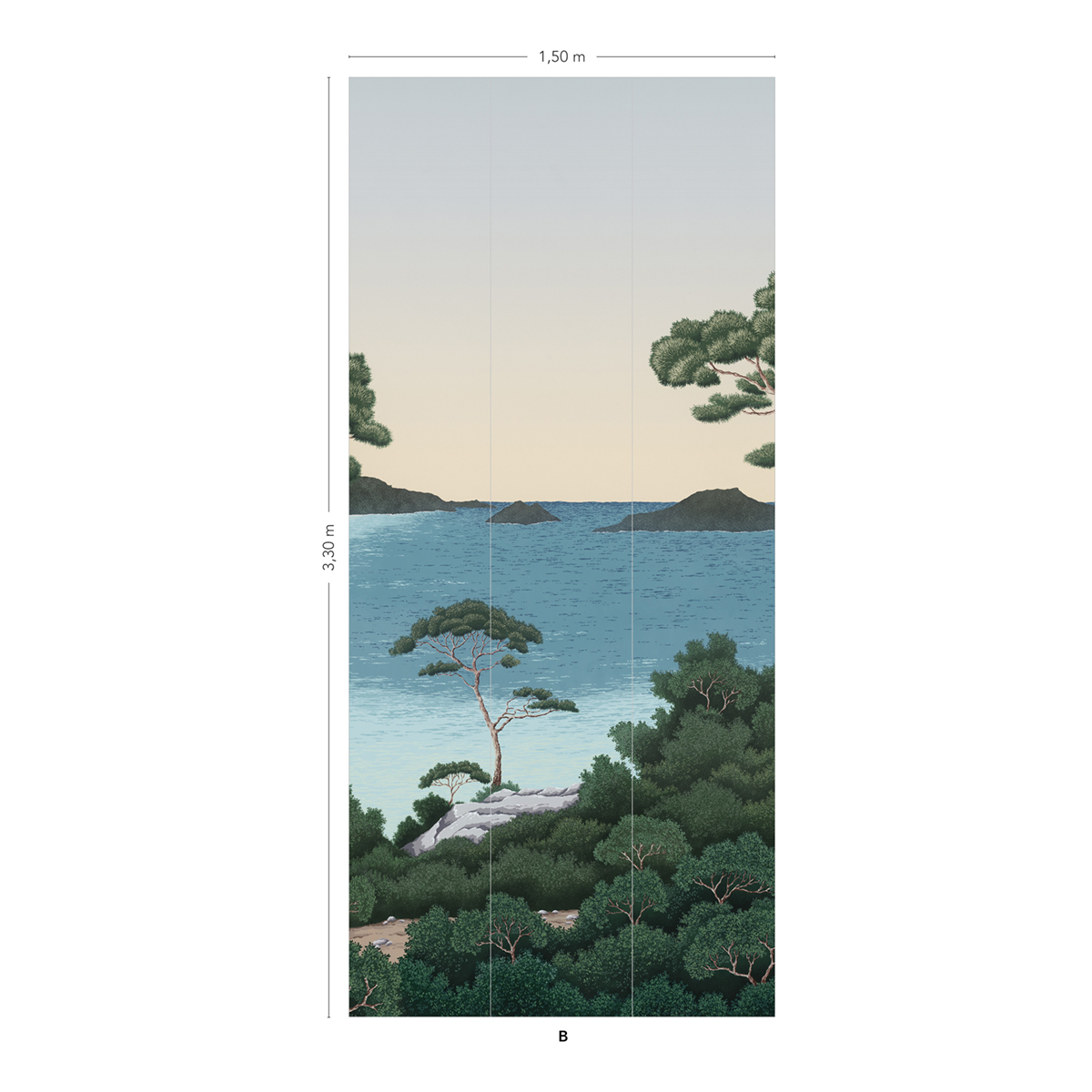 Papier peint panoramique Paysage Marin Port-Cros Original B - 4/5/6 - Isidore Leroy