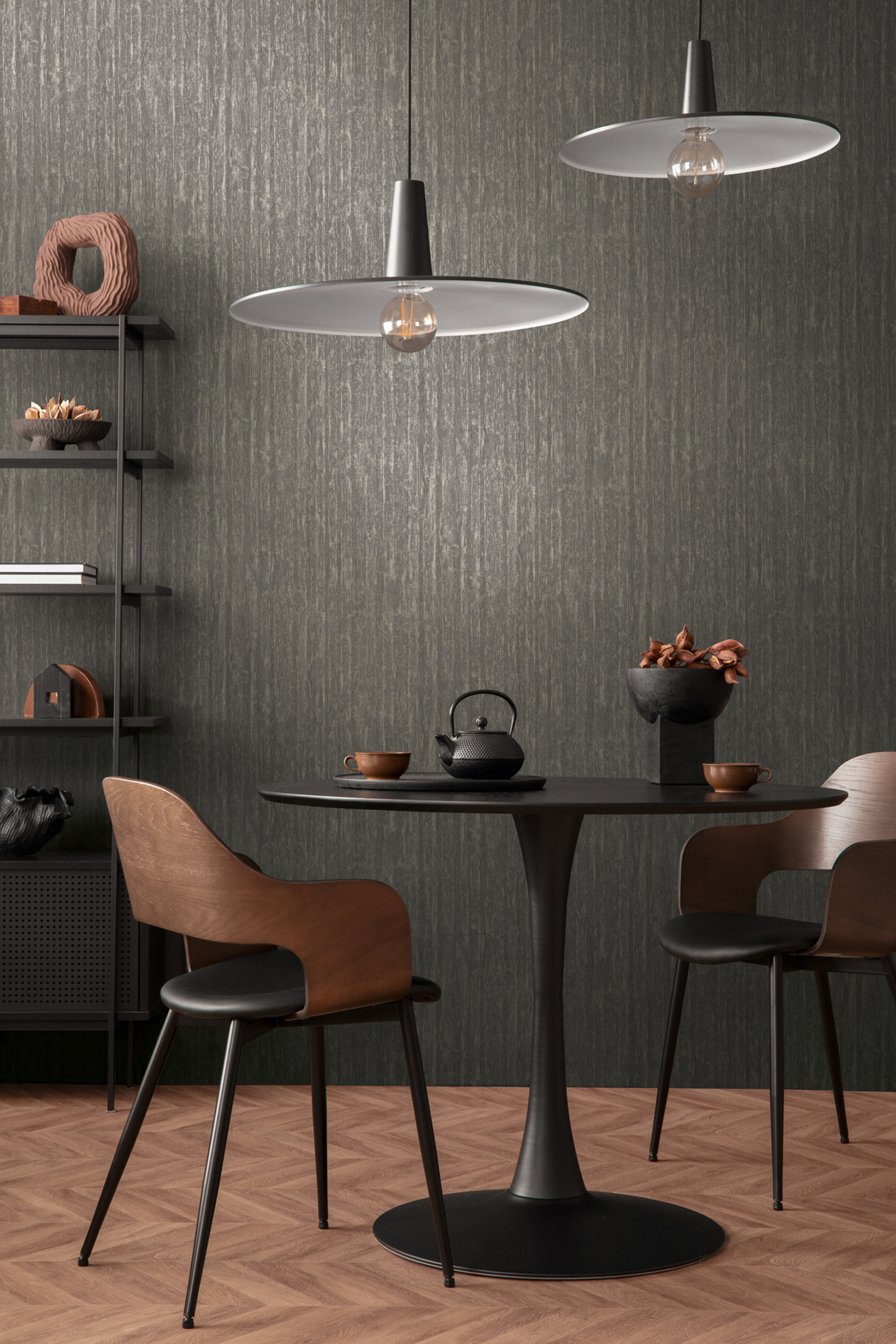 Papier peint Essence Bois anthracite beige - Smart Surfaces d'A.S. Création | Réf. AS-395615