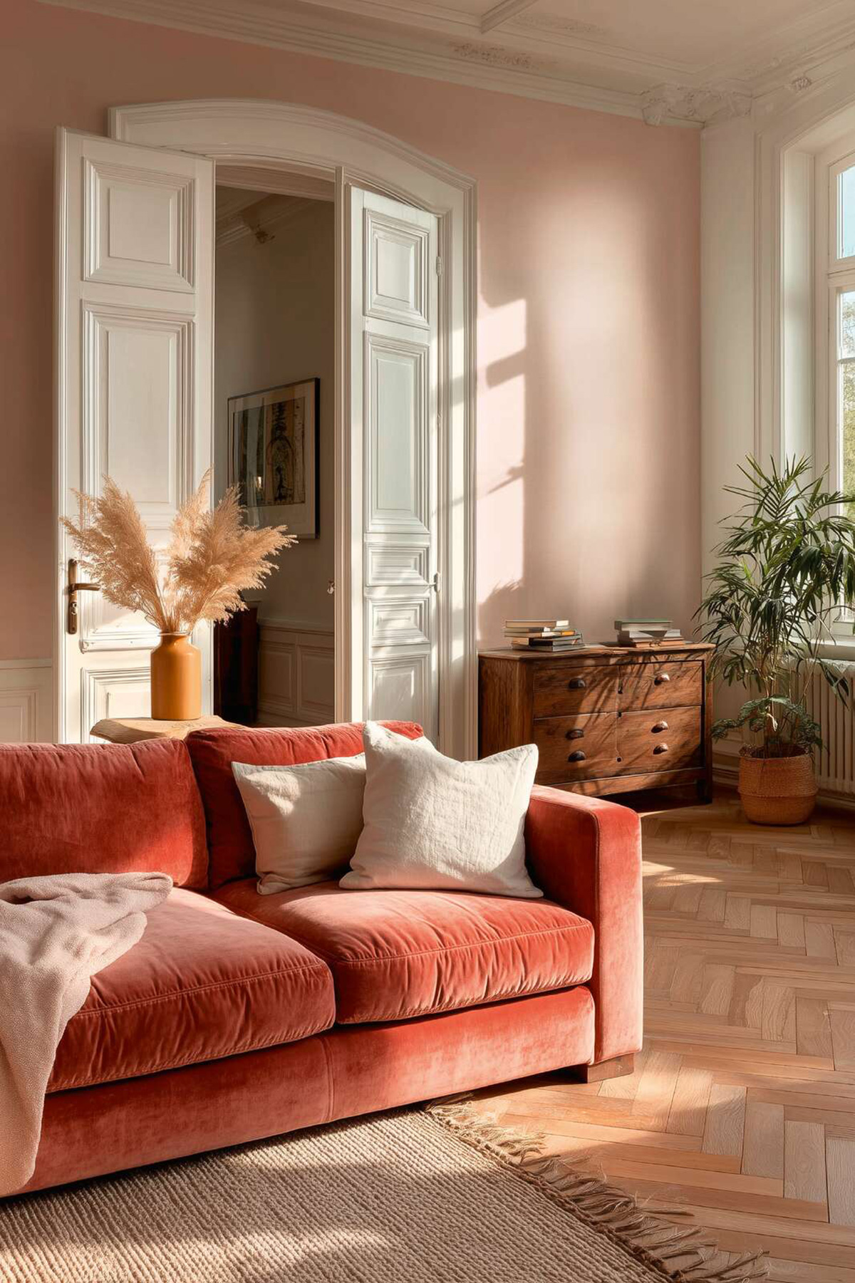 Papier peint Faux Uni Textile rose - Vibes & Styles d'A.S. Création | Réf. AS-792022