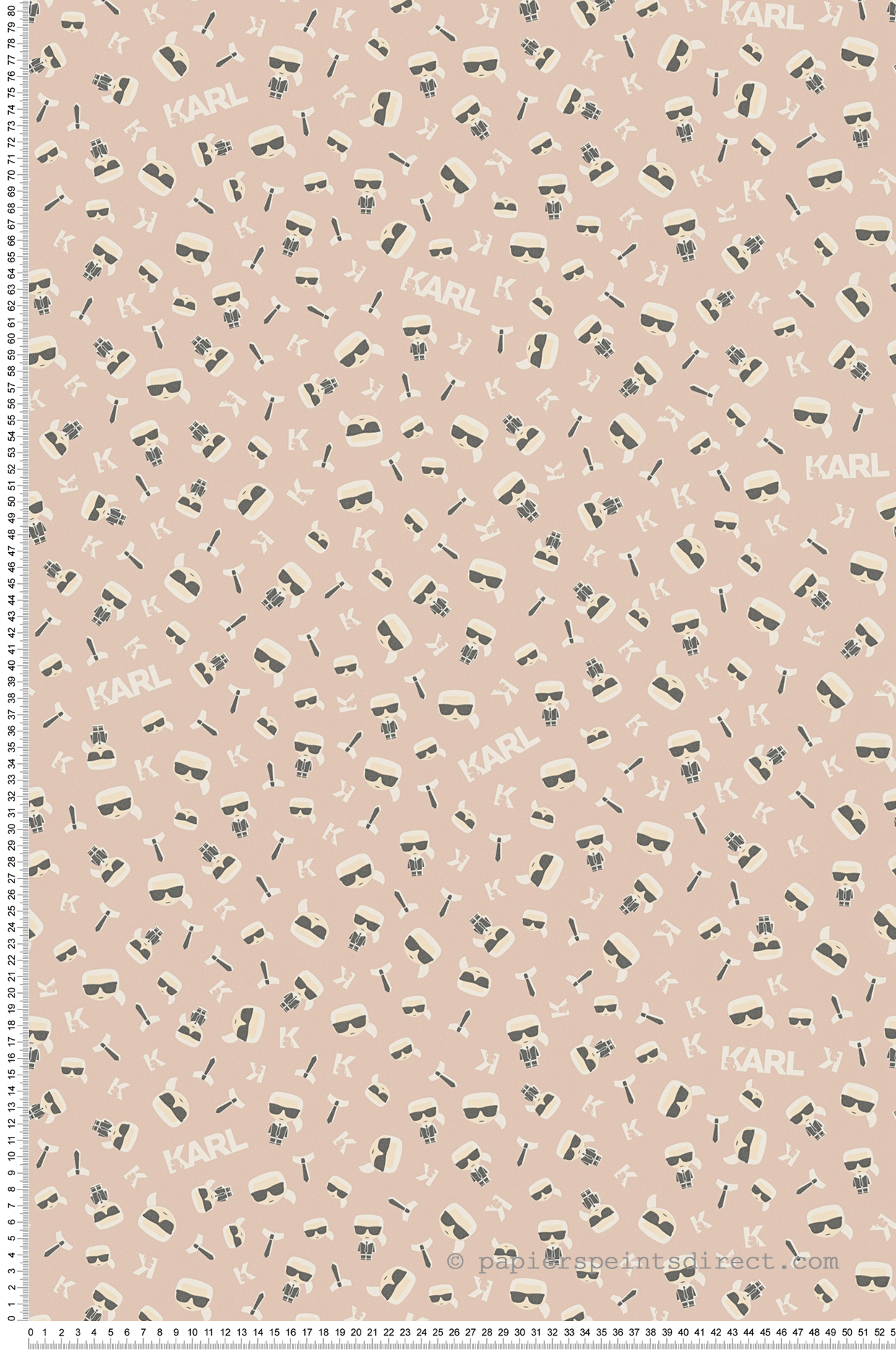 Papier peint Émoticône Karl Lindsey rose poudré - Karl Lagerfeld de Montecolino | Réf. MC-37843-8