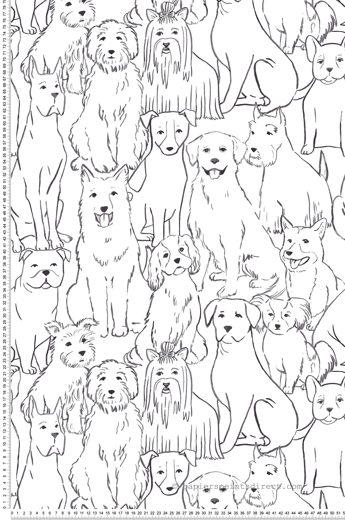 Papier peint adhésif Chien Toutous noir blanc - Les Adhésifs de Lutèce | Réf. LTC-NUS3675