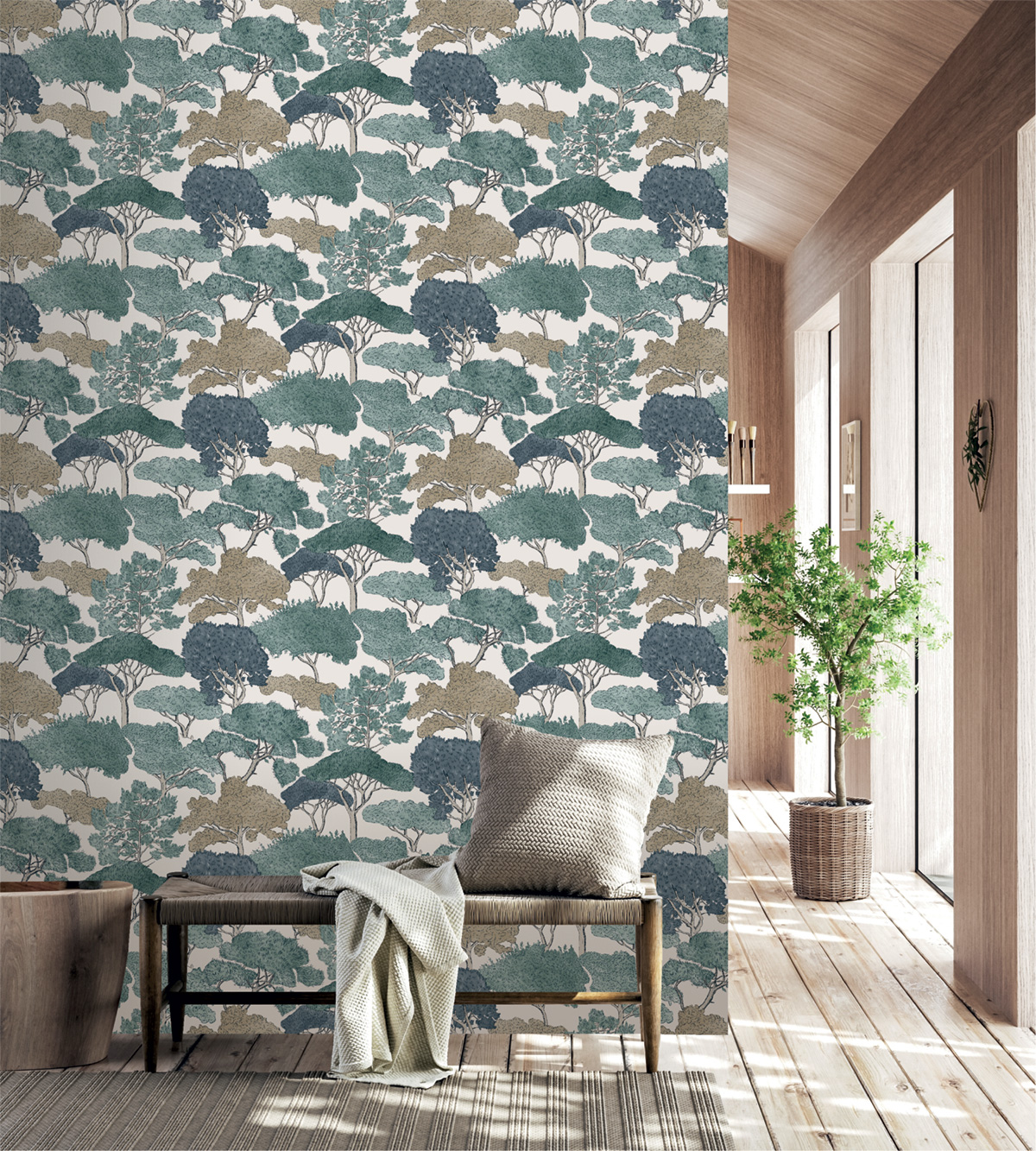 Papier peint Forêt Enchantée blanche - Jardin d'Eden de Lutèce | Réf. LTC-51202404