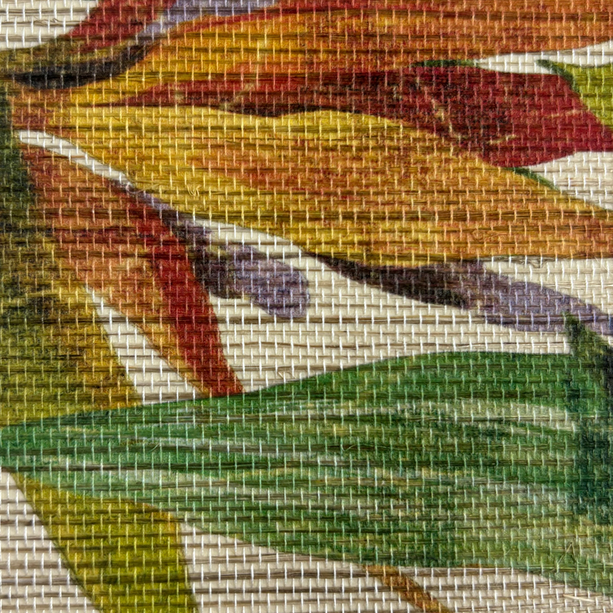 Papier peint panoramique Léopard Exotique Grasscloth blanc cassé - Daisy Bennett d'Initiales AMBZ | Réf. INI-DB33216M