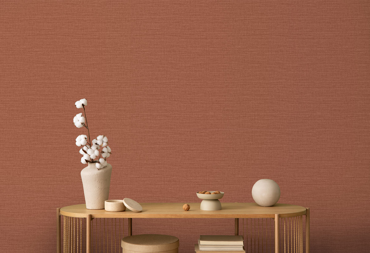 Papier Peint Uni Chiné terracotta - Flora d'Ugépa | Réf. UGP-M72010