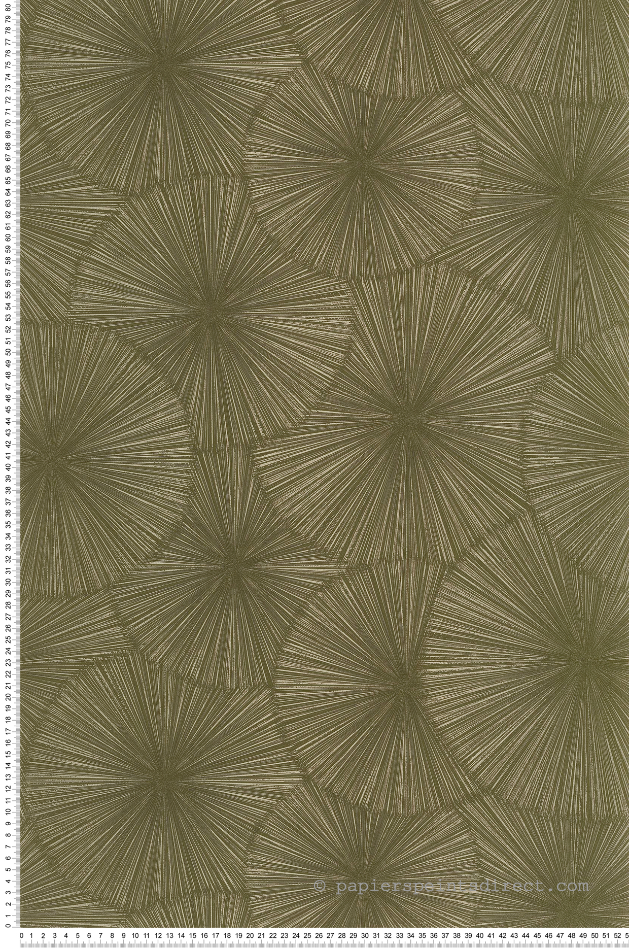 Papier peint Graphique Helios vert taiga doré - Solaris de Casadéco | Réf. SOLA201877777