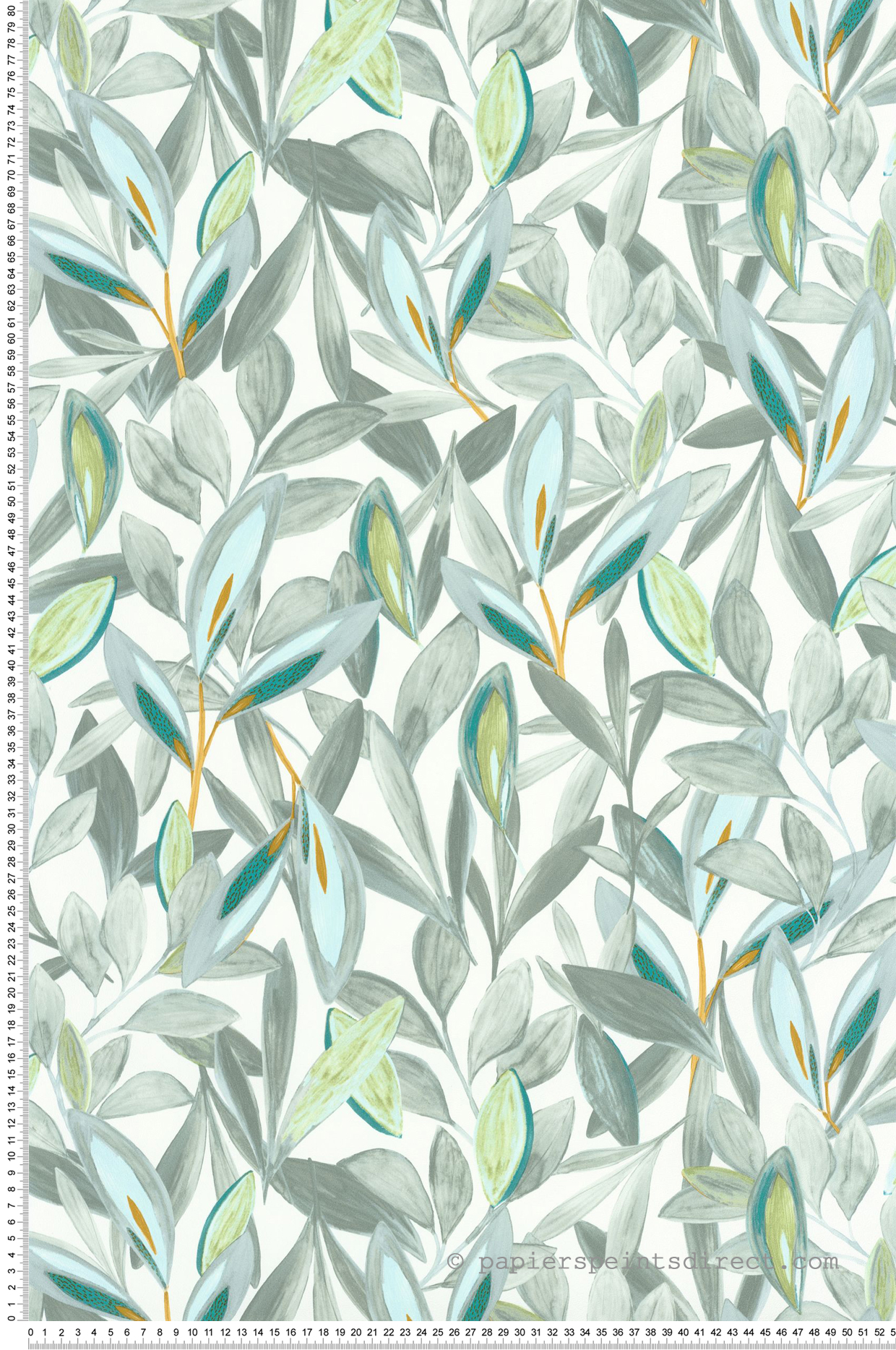Papier peint Feuillage Jungle Hojas vert blanc - Nicaragua de Casadéco | Réf. NICA85977017