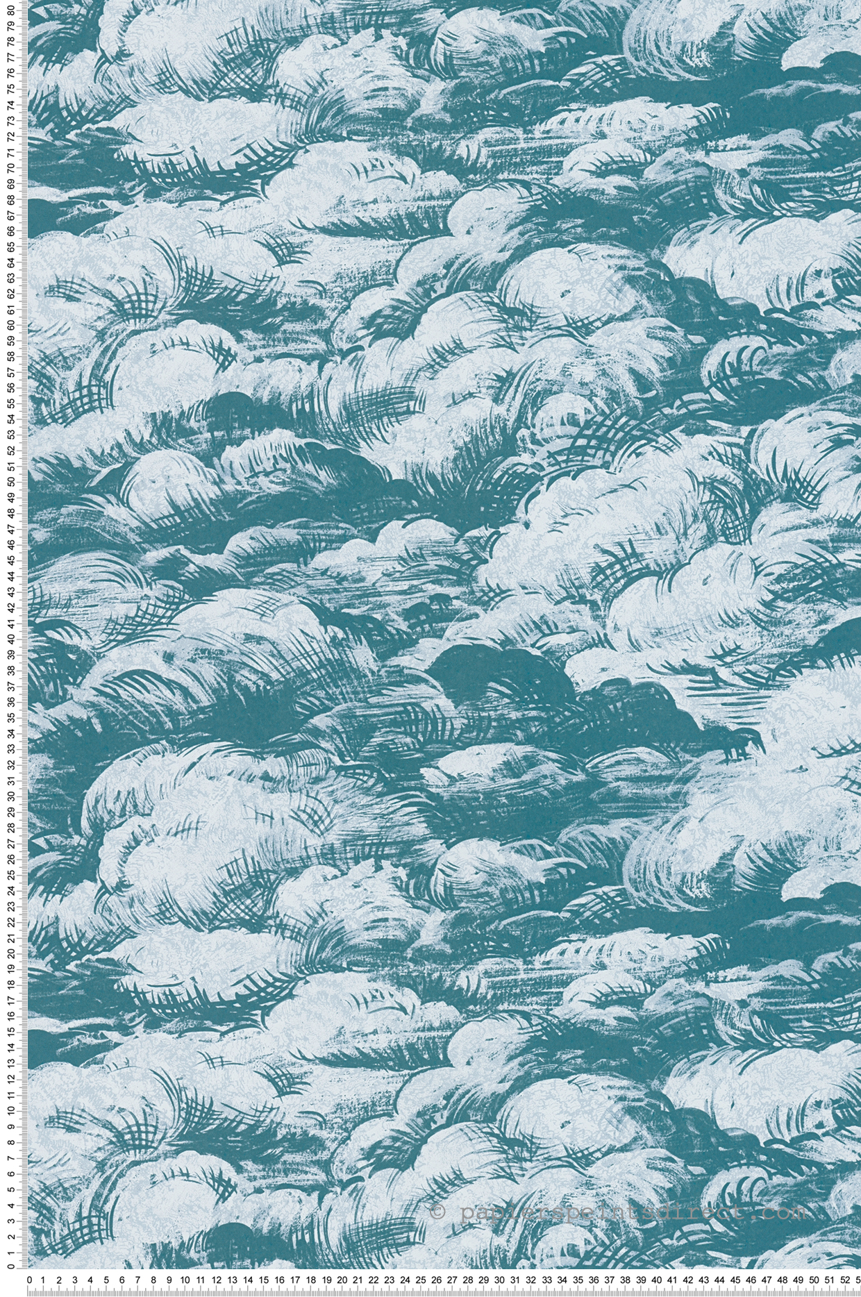 Papier peint Nuage Abstrait bleu canard - Jungle Chic d'Architects Paper | Réf. 37705-3