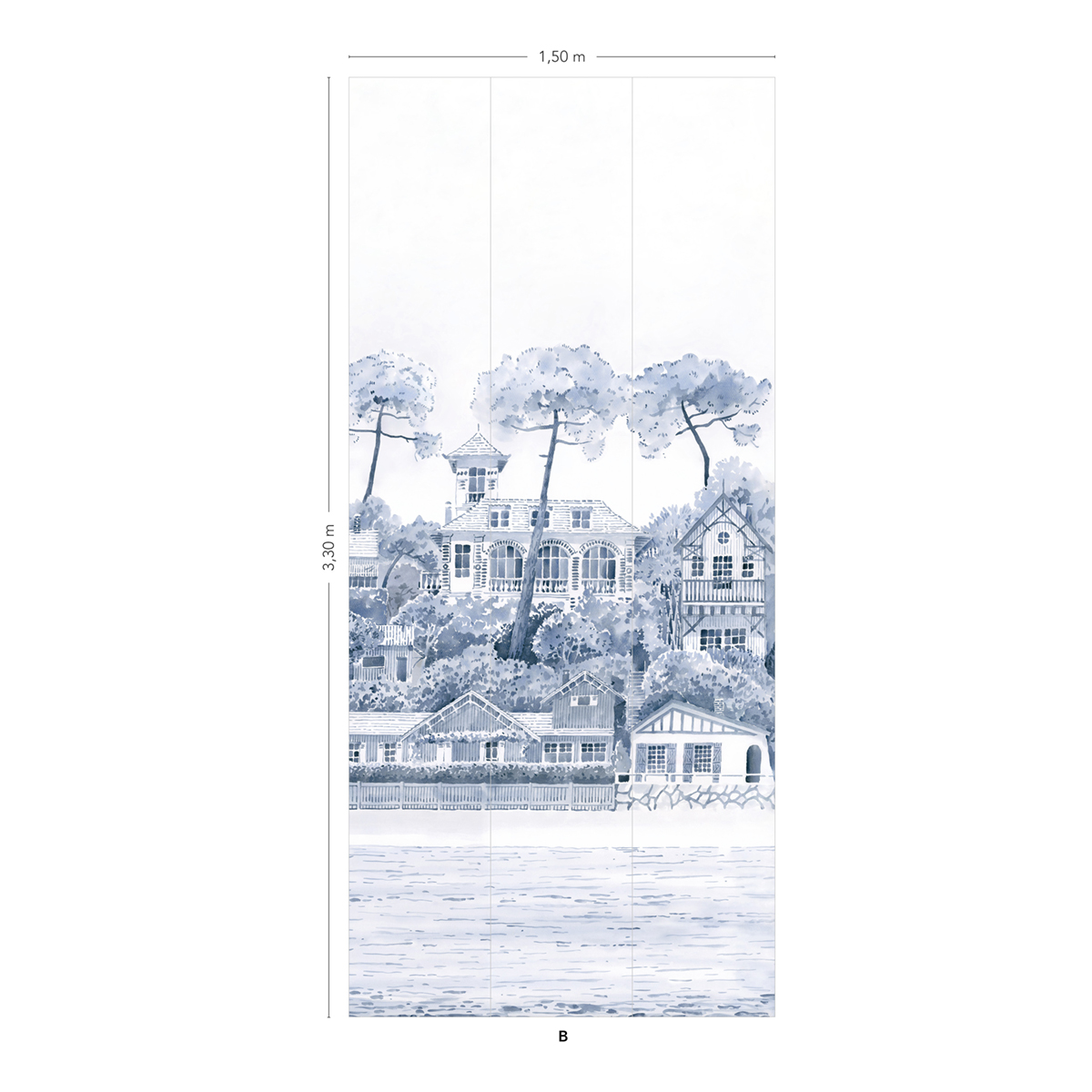 Papier peint panoramique Front De Mer Bleu B - 4/5/6 - Isidore Leroy