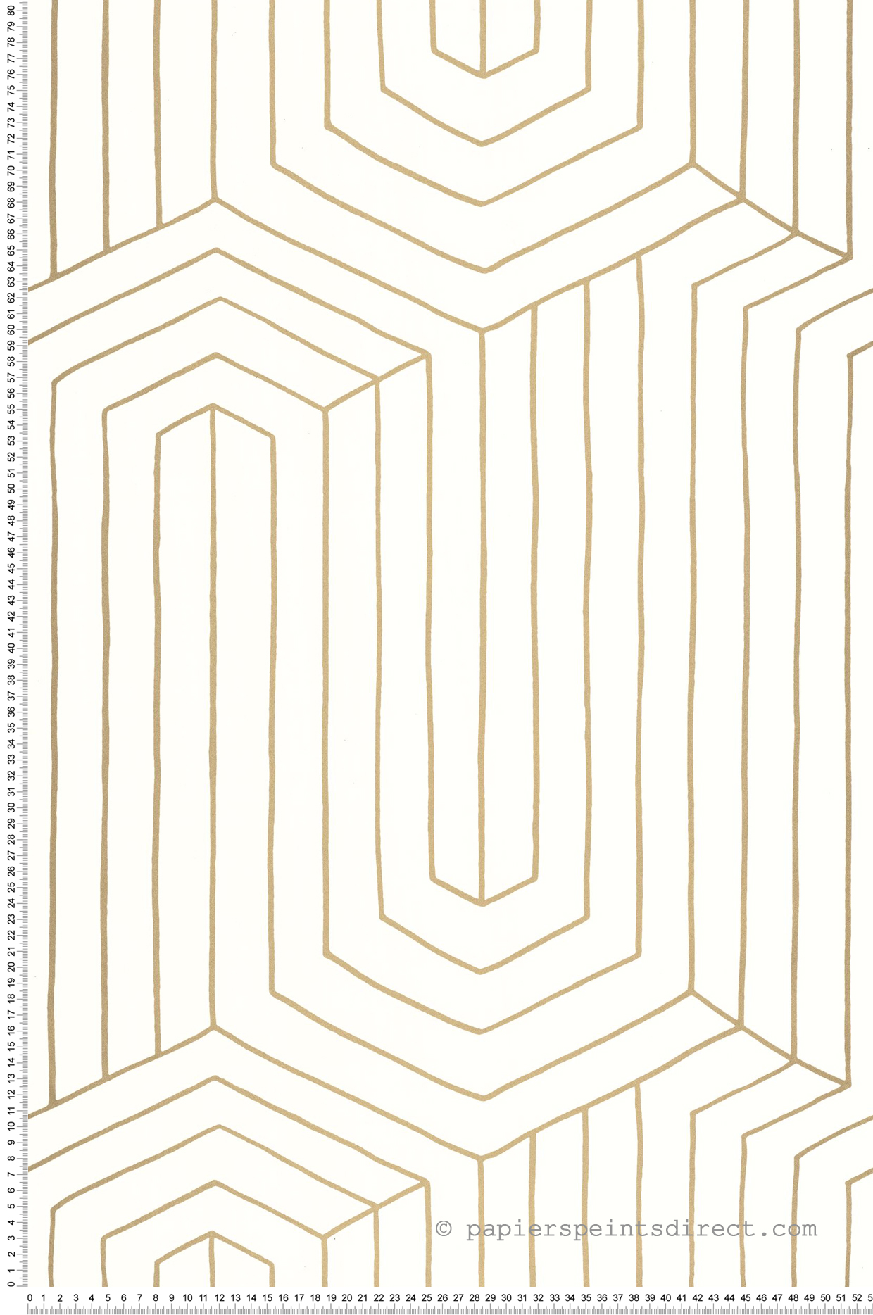 Papier peint Trait Géométrique Infini blanc doré - XXL de Casélio | Réf. XXL104520020