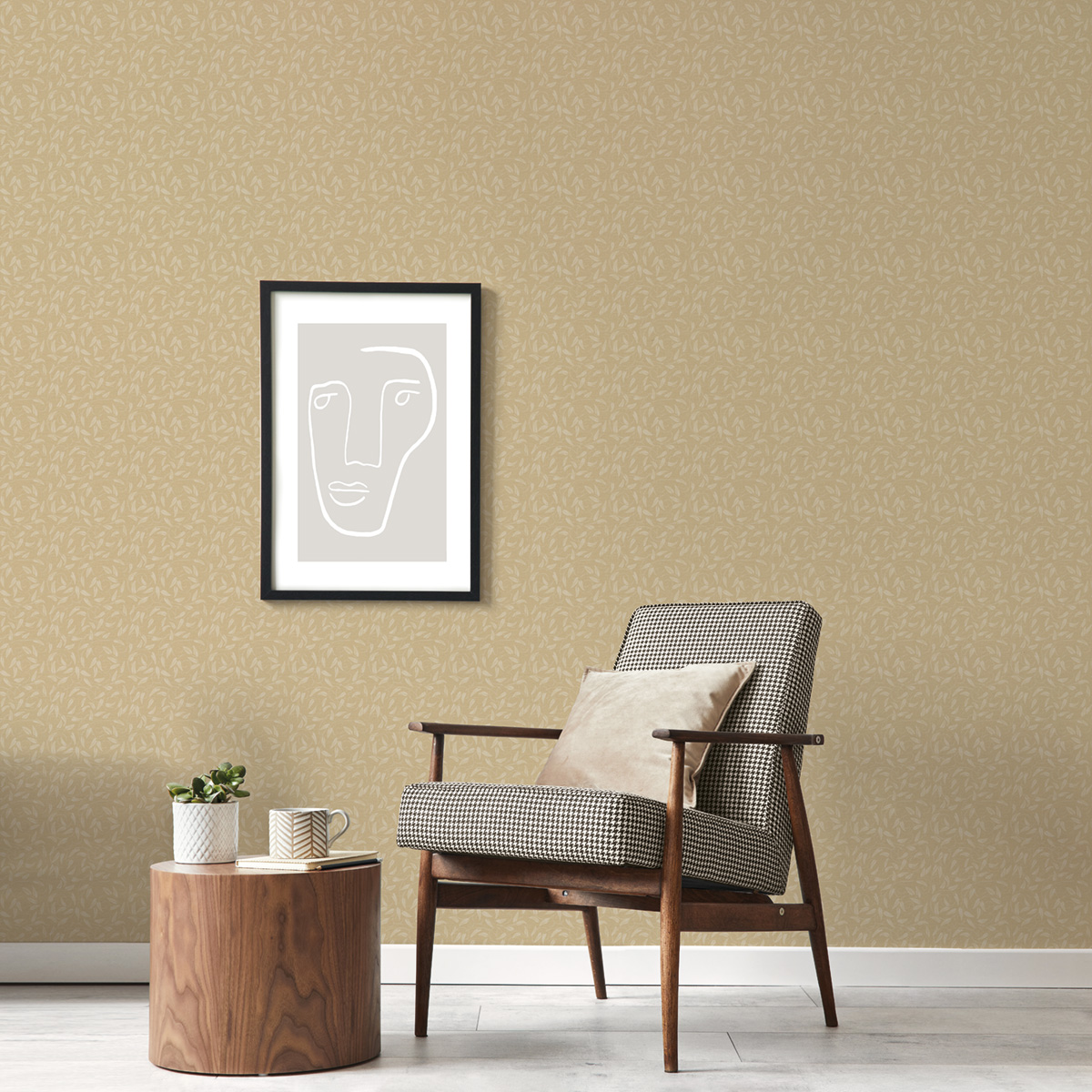 Papier peint Guirlande Feuille Liberty beige paille - The Wall Llewelyn-Bowen de Lutèce | Réf. LTC-LB25163