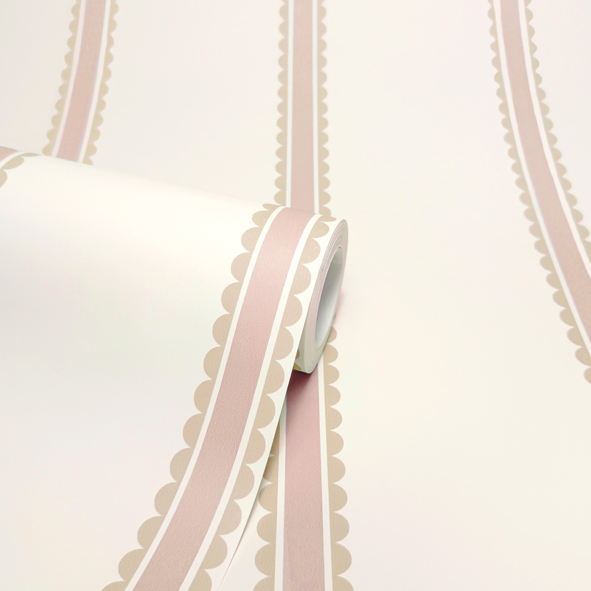 Papier peint Rayures Arrondi Enfant rose beige - Imagine de Lutèce ROLL | Réf. LTC-DL27576