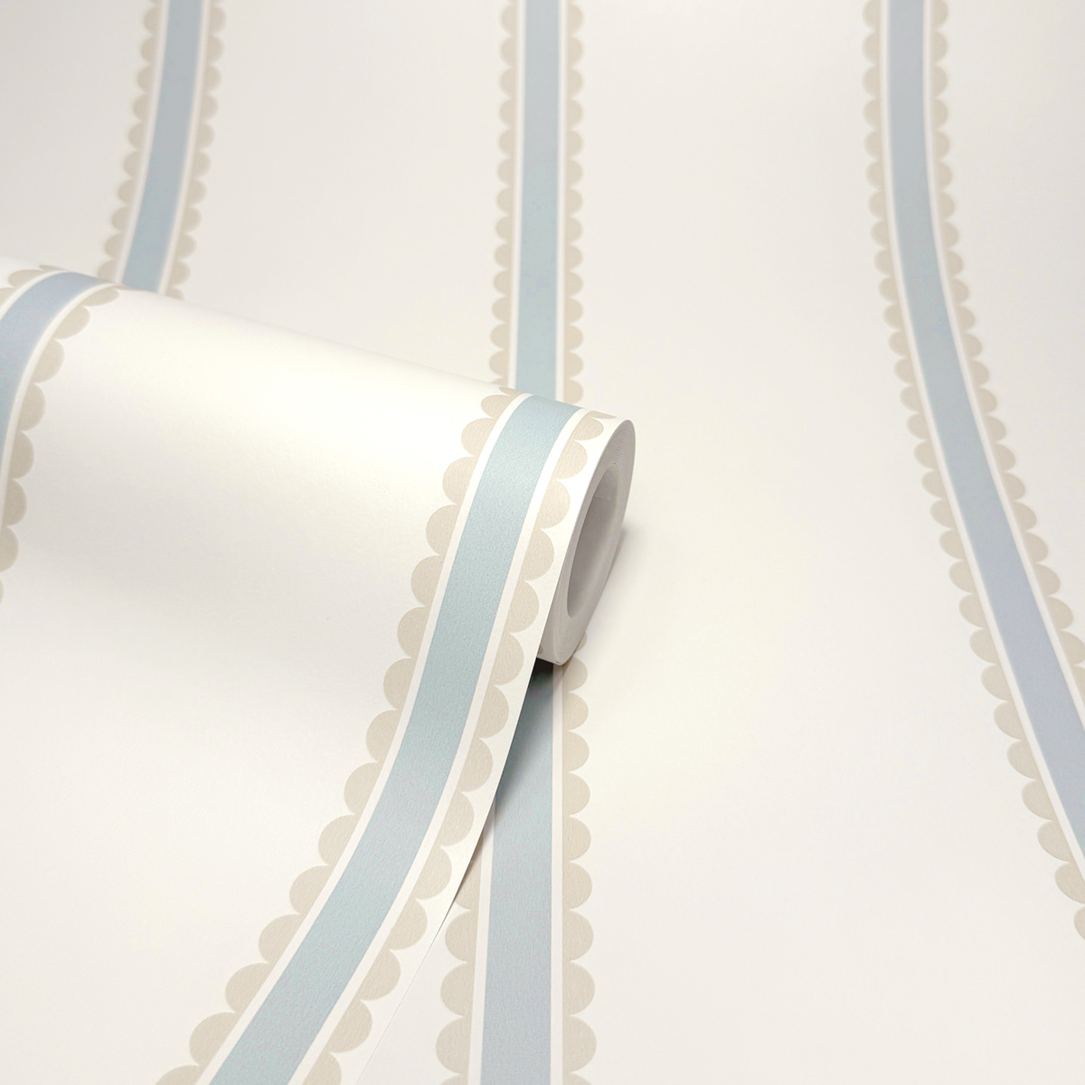 Papier peint Rayures Arrondi Enfant bleu beige - Imagine de Lutèce ROLL | Réf. LTC-DL27578