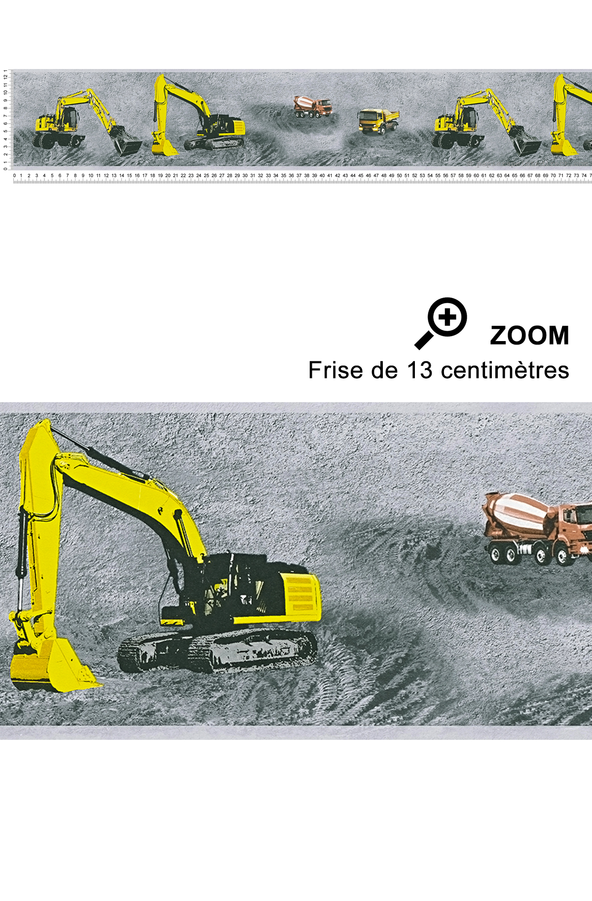 Frise chantier gris et jaune - Little Stars AS Création | Réf. SP04413