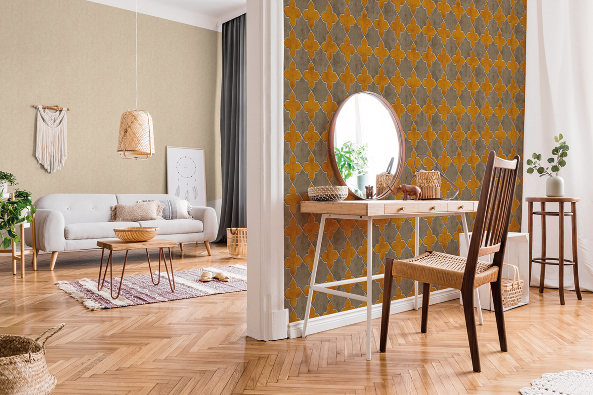 Papier peint Azulejos Faience moutarde - New Walls d'AS Création | Réf. SP15276