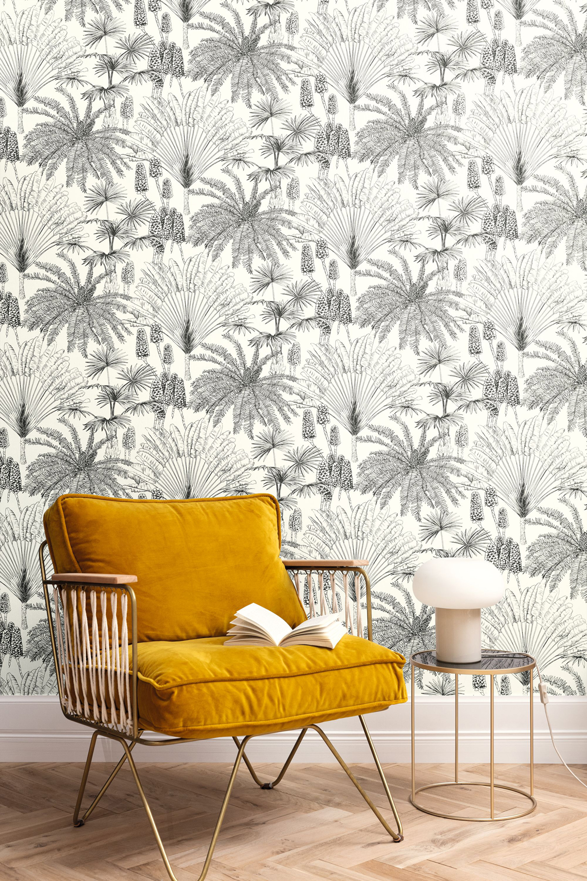 Papier peint Jungle Paradisia noir blanc - Moonlight 2 de Casélio AMB | Réf. MLGT104330956