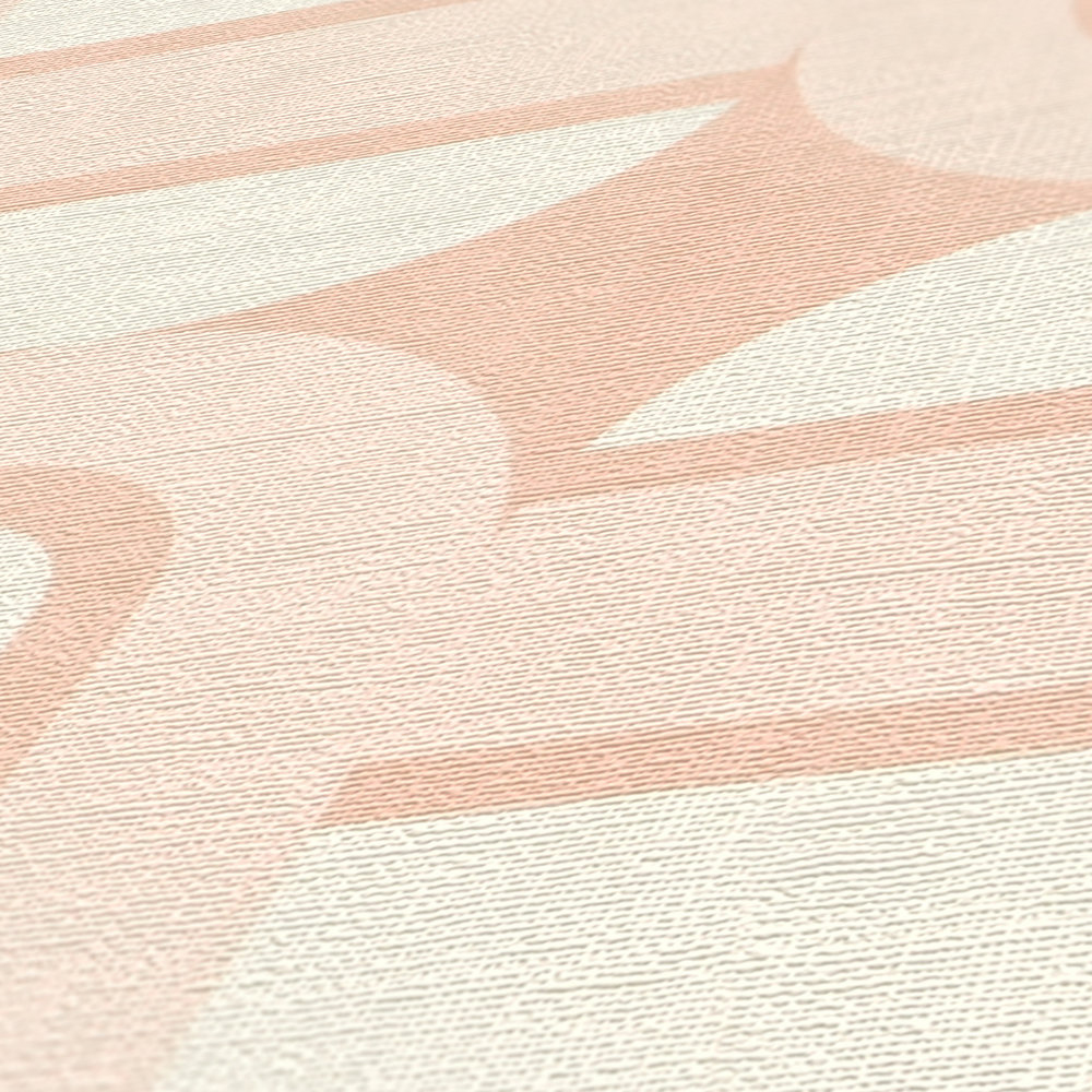 Papier peint Art Déco Géométrique rose poudré - Retro Chic d'A.S. Création AMB4 | Réf. AS-395365