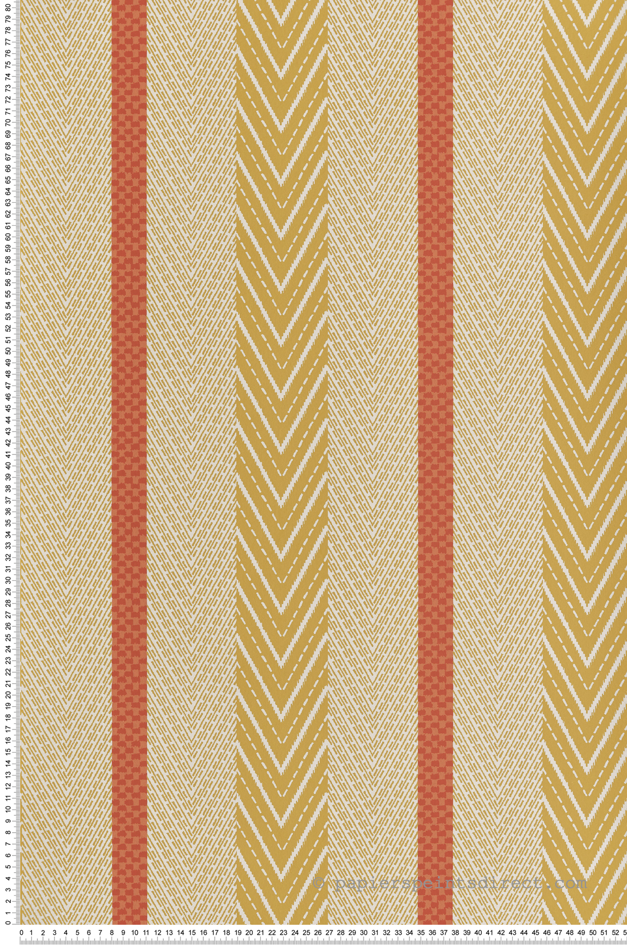 Papier peint Rayure Chevron Sagitta jaune - Irisa d'Osborne & Little | Réf. OSB-W7856-02
