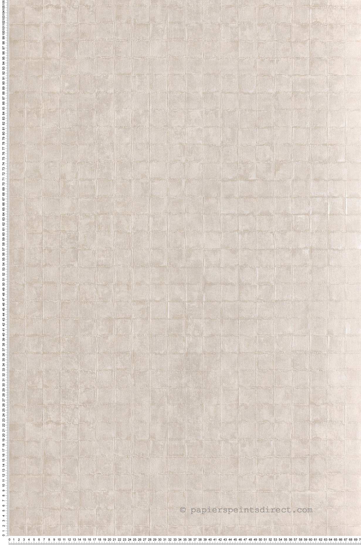 Papier peint Carreaux Faenza sable nacré - Cérame de Casamance | Réf. CAS-76080202