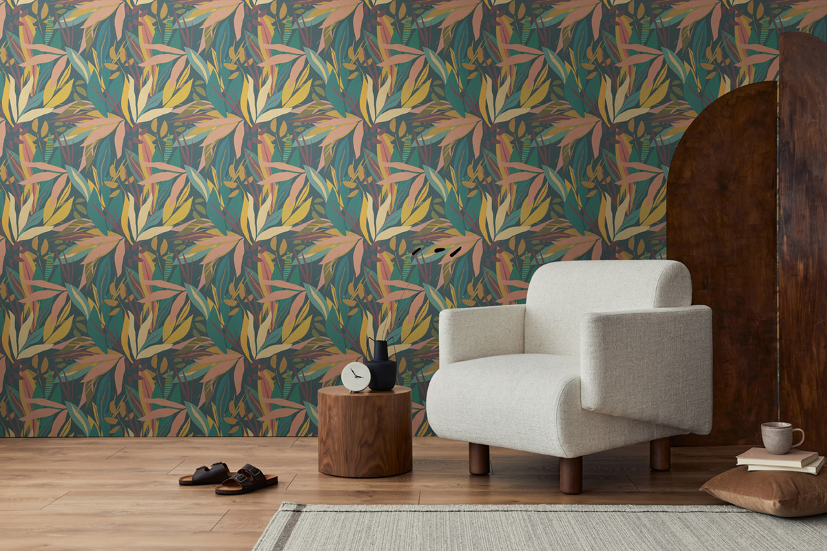 Papier peint Nature Graphique rose poudré bleu - Anna D'Andrea d'A.S. Création | Réf. AS-782091