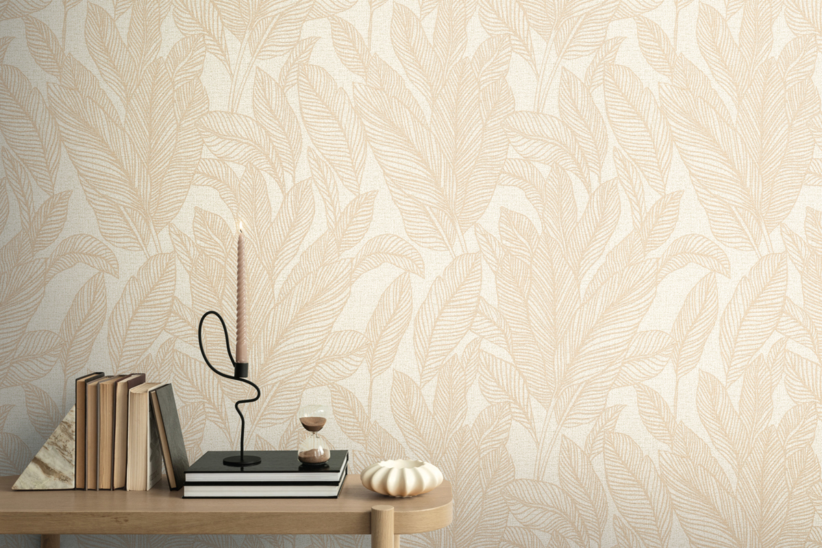 Papier peint Feuille Golden Fern beige doré - Cosmoliving d'A.S. Création | Réf. AS-790642