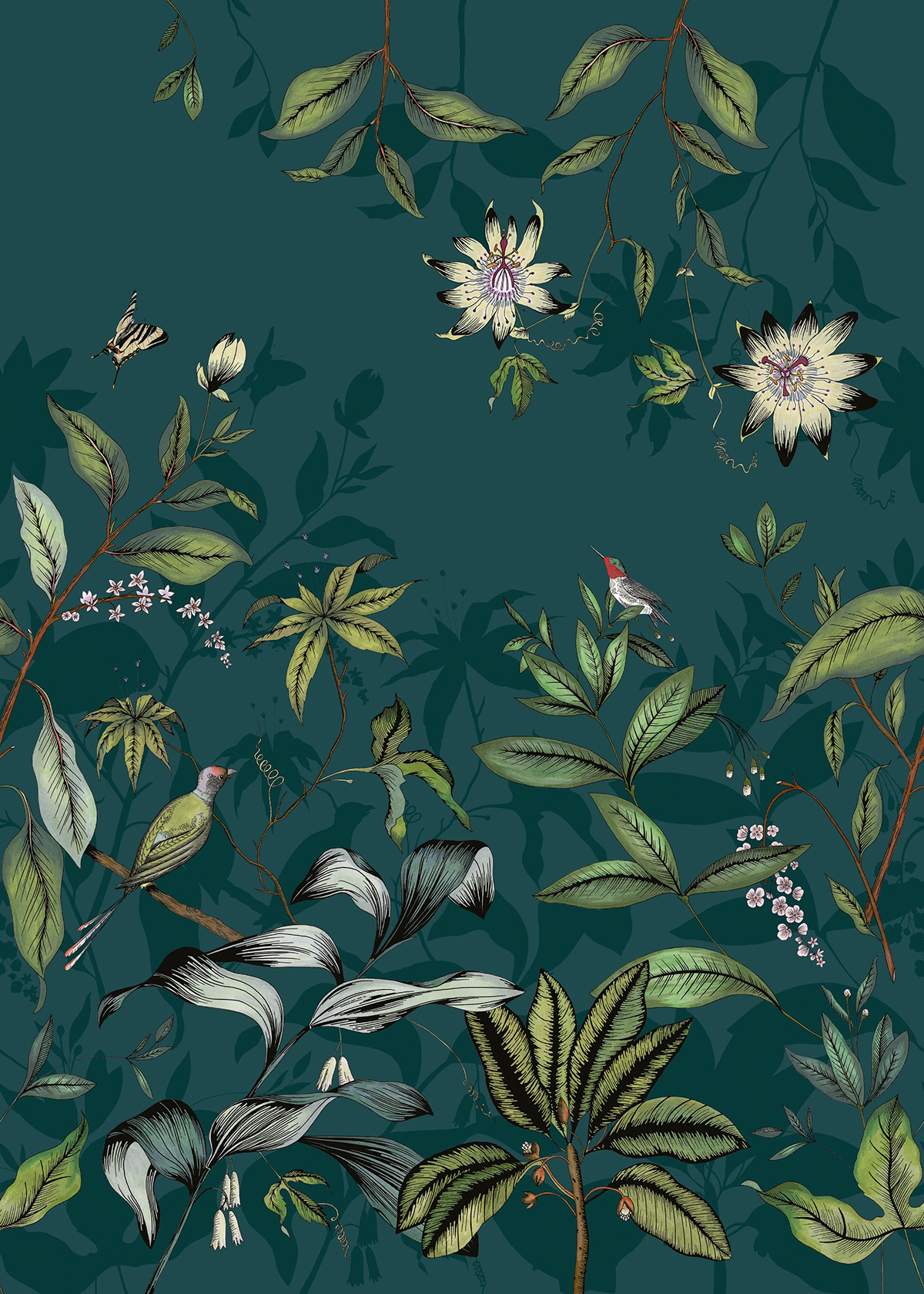 Papier peint panoramique Nature et Oiseau vert - Beauty Full Image 2 de Casadéco | Réf. BFMA87086808
