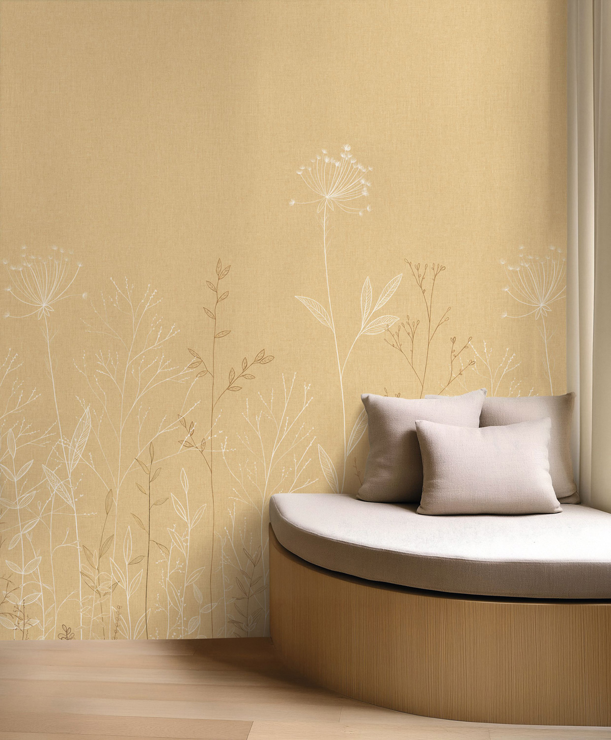 Papier peint Panoramique Prairie Field Line beige 200X280 - Moonlight 3 de Casélio | Réf. MNL3107221003