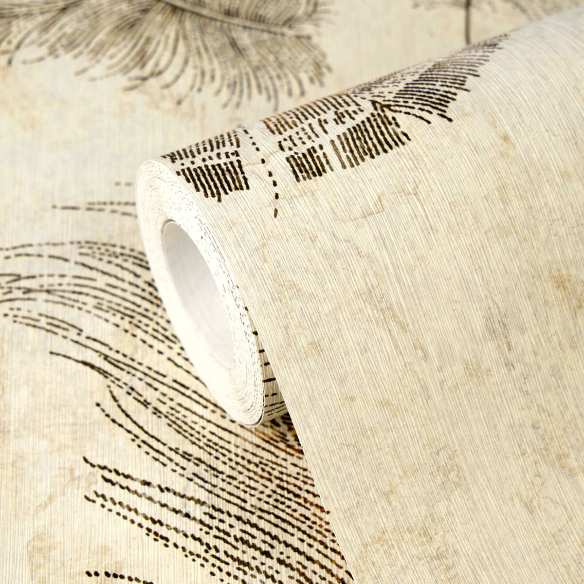 Papier peint Plumes Charleston brun - Pintwalls 3 d'A.S. Création ZOOM | Réf. AS-791865