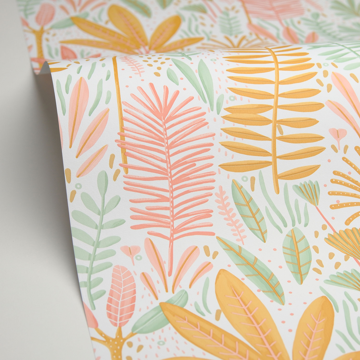 Papier peint Feuillage Herbe Folle multicouleurs - Les Minis Mondes de Casélio AMBV | Réf. MNM105724340