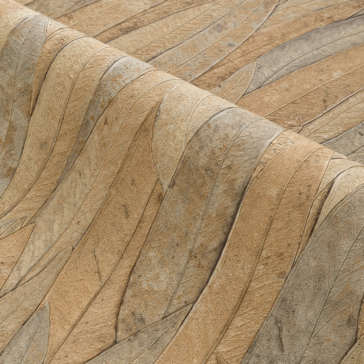 Papier peint Feuille Neluwa brun - Golfe du Bengale de Casamance AMBV | Réf. CAS-75961120