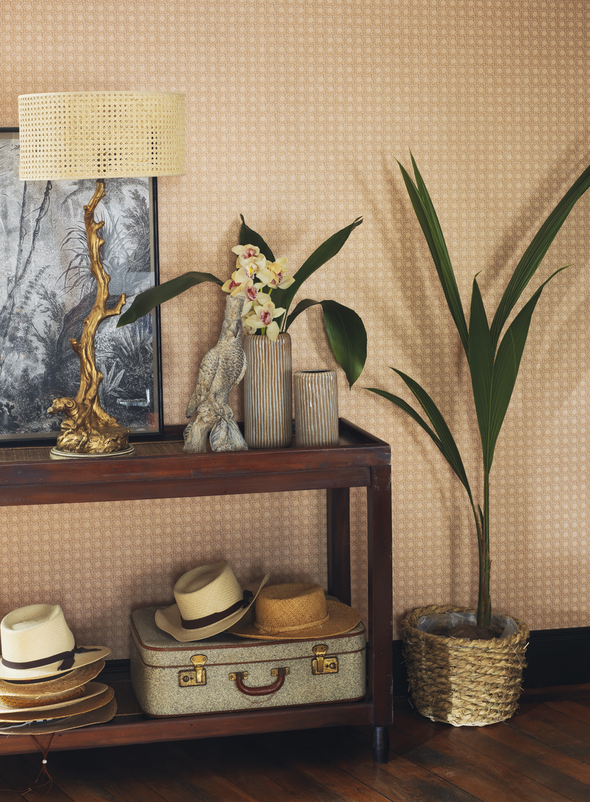 Papier peint Cannage Paja Beige - Cuba de Casadéco AMB2 | Réf. CBBA84341210